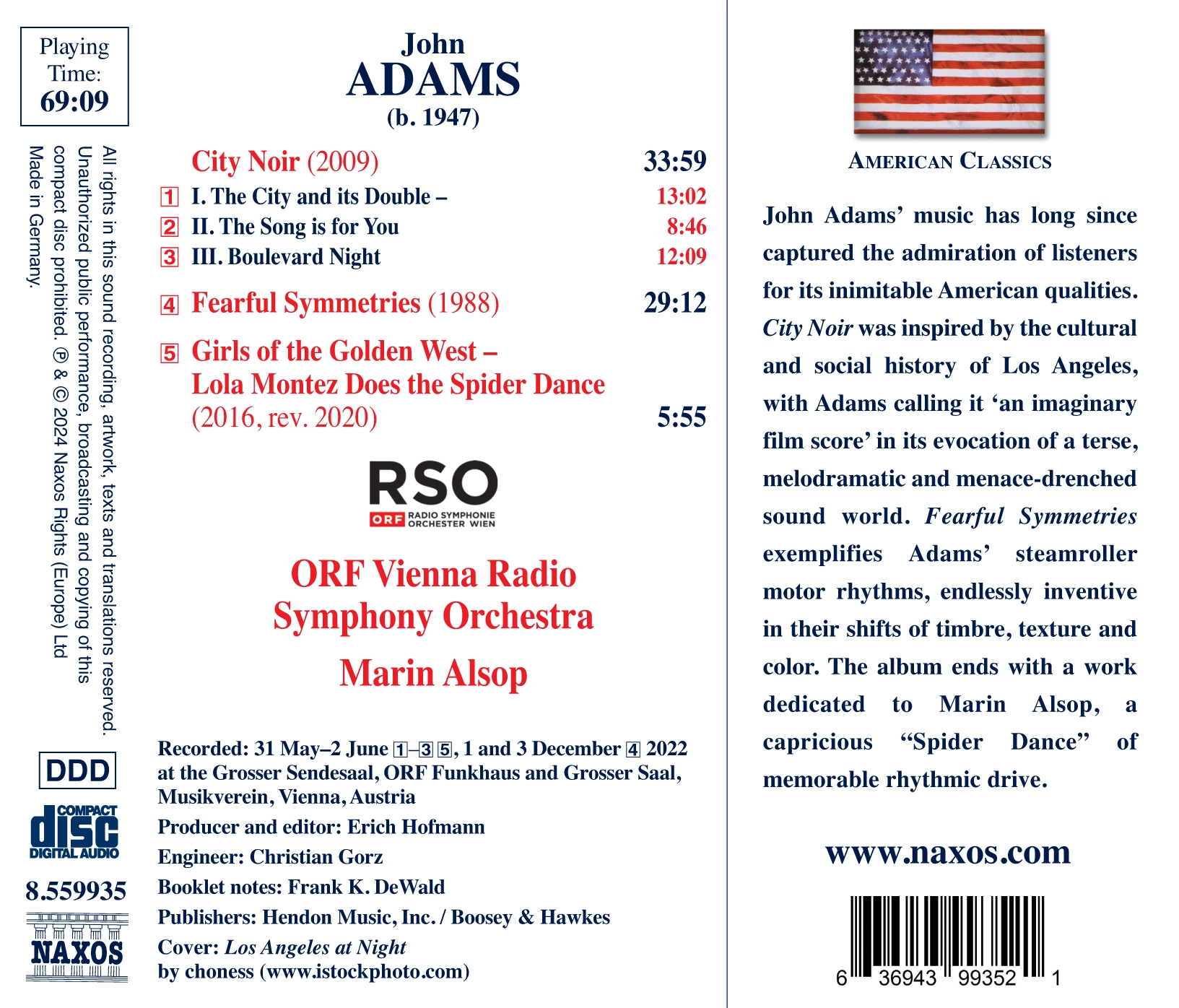John Adams: City Noir, Fearful Symmetries & Lola Montez Does the Spider Dance