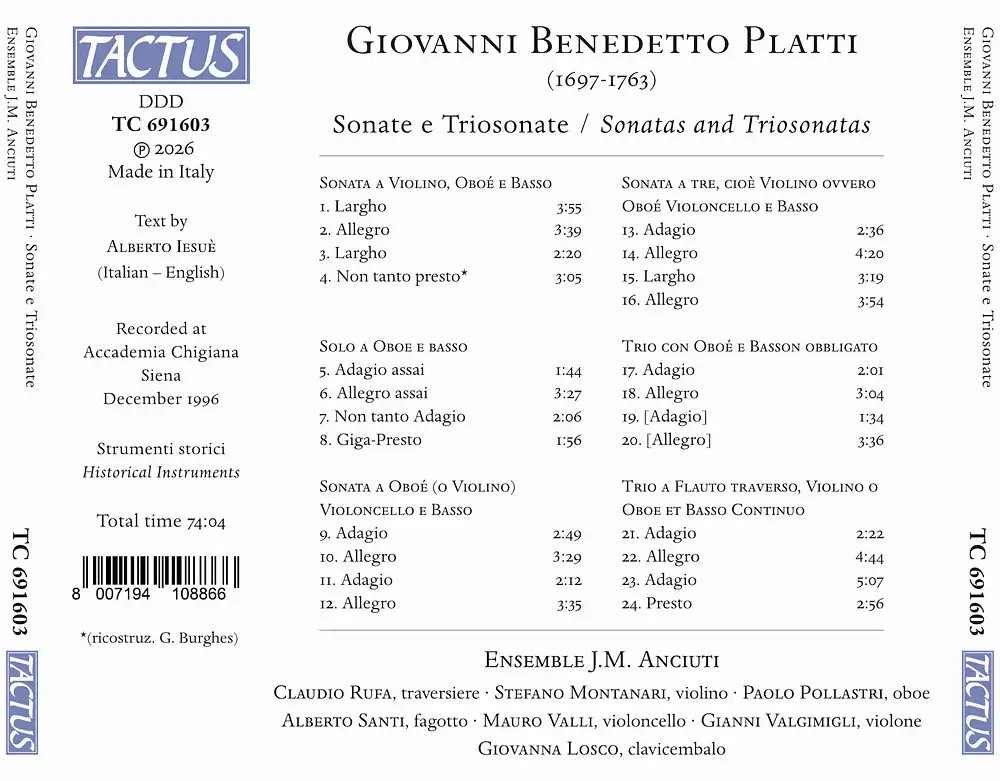Platti: Sonate e Triosonate