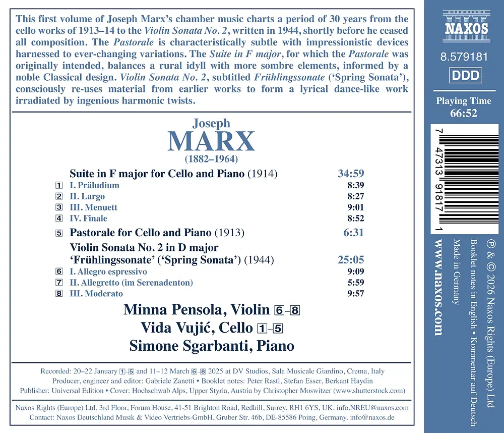 Marx: Chamber Music, Vol. 1