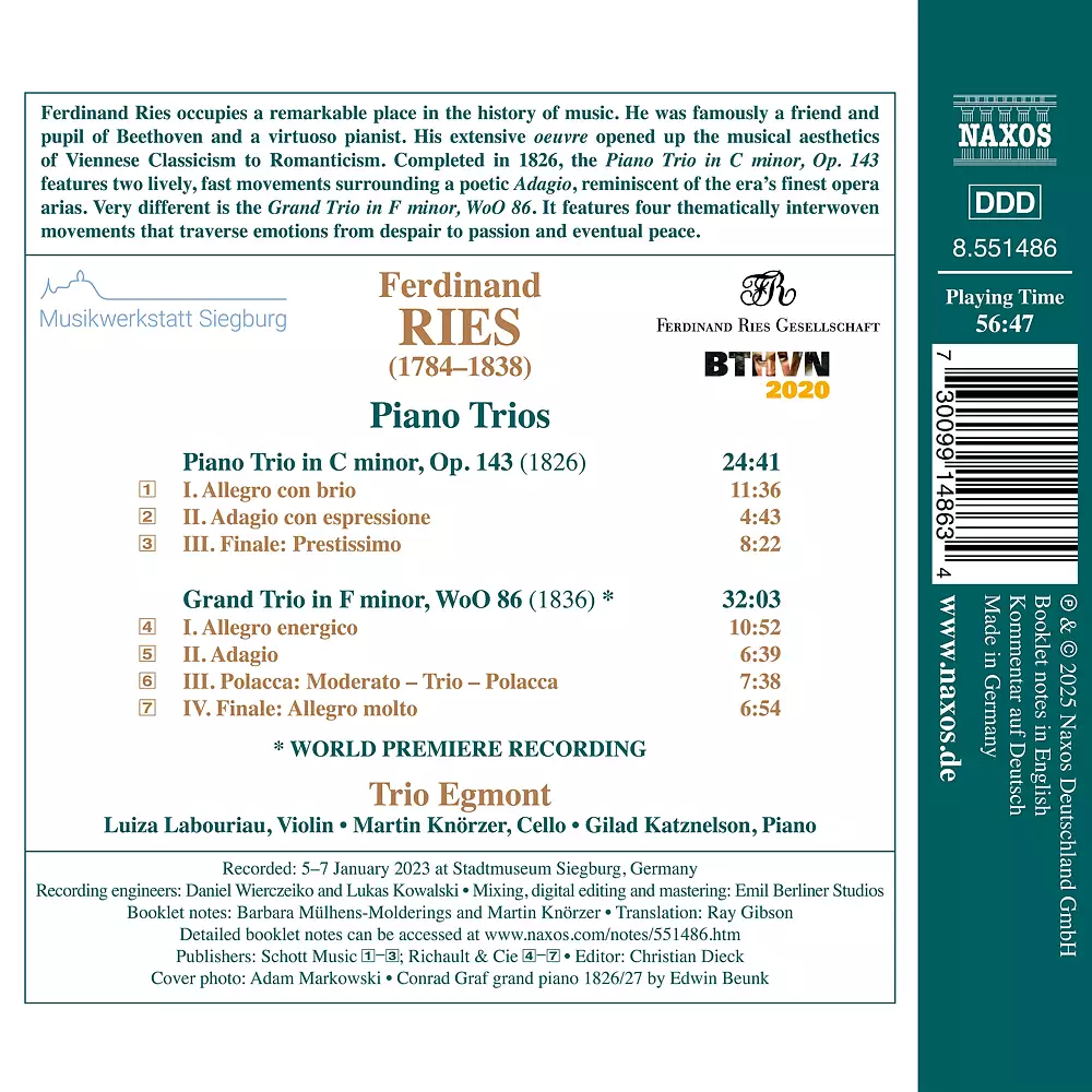 Beethoven in seiner Zeit - Ferdinand Ries Piano Trios