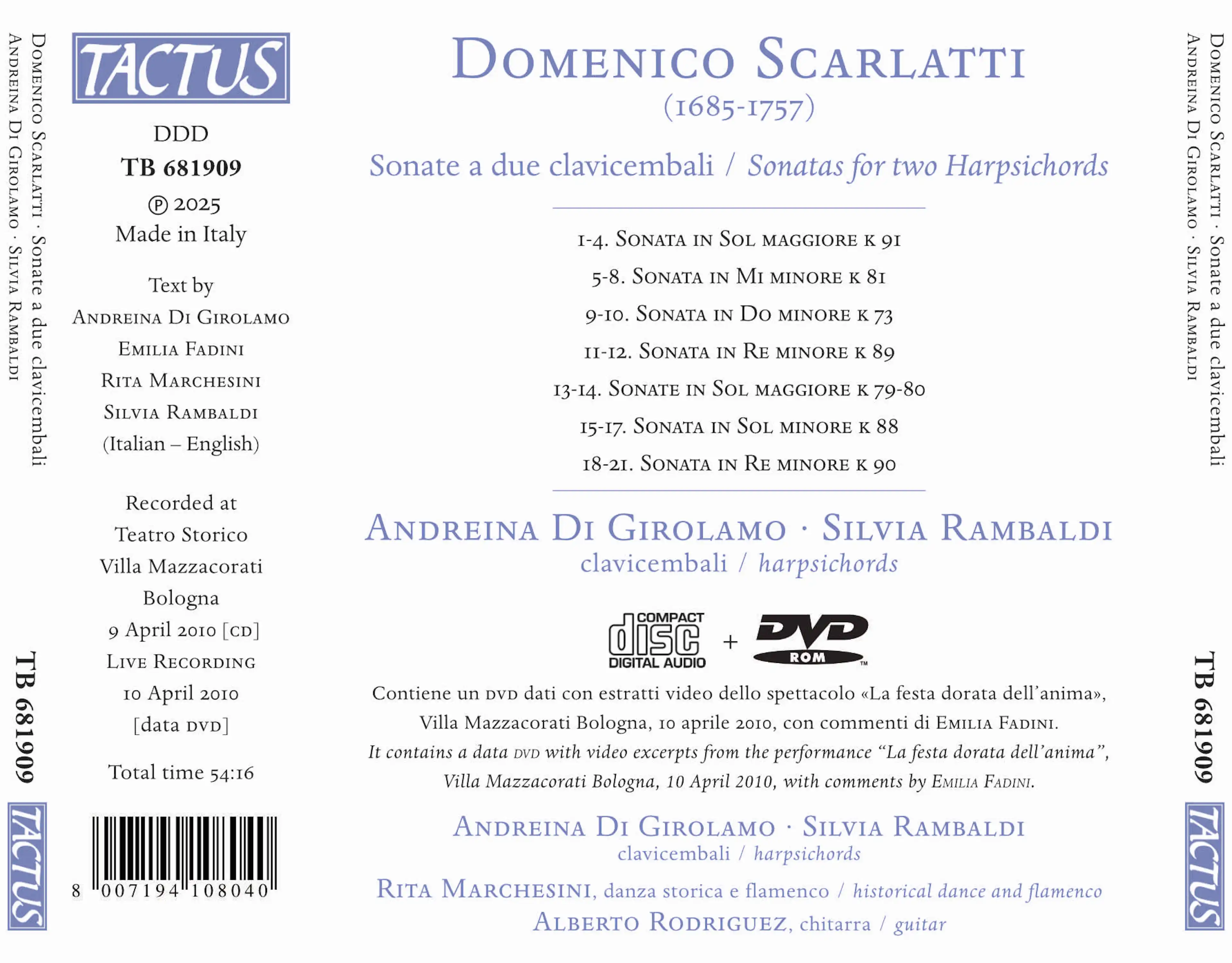 Domenico Scarlatti: Sonate a due clavicembali