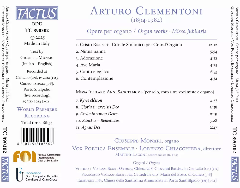 Clementoni: Opere per organo • Missa Jubilaris