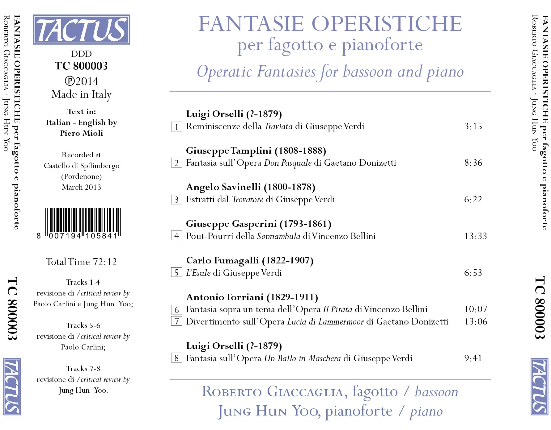 FantasIe Operistiche per fagotto e pianoforte