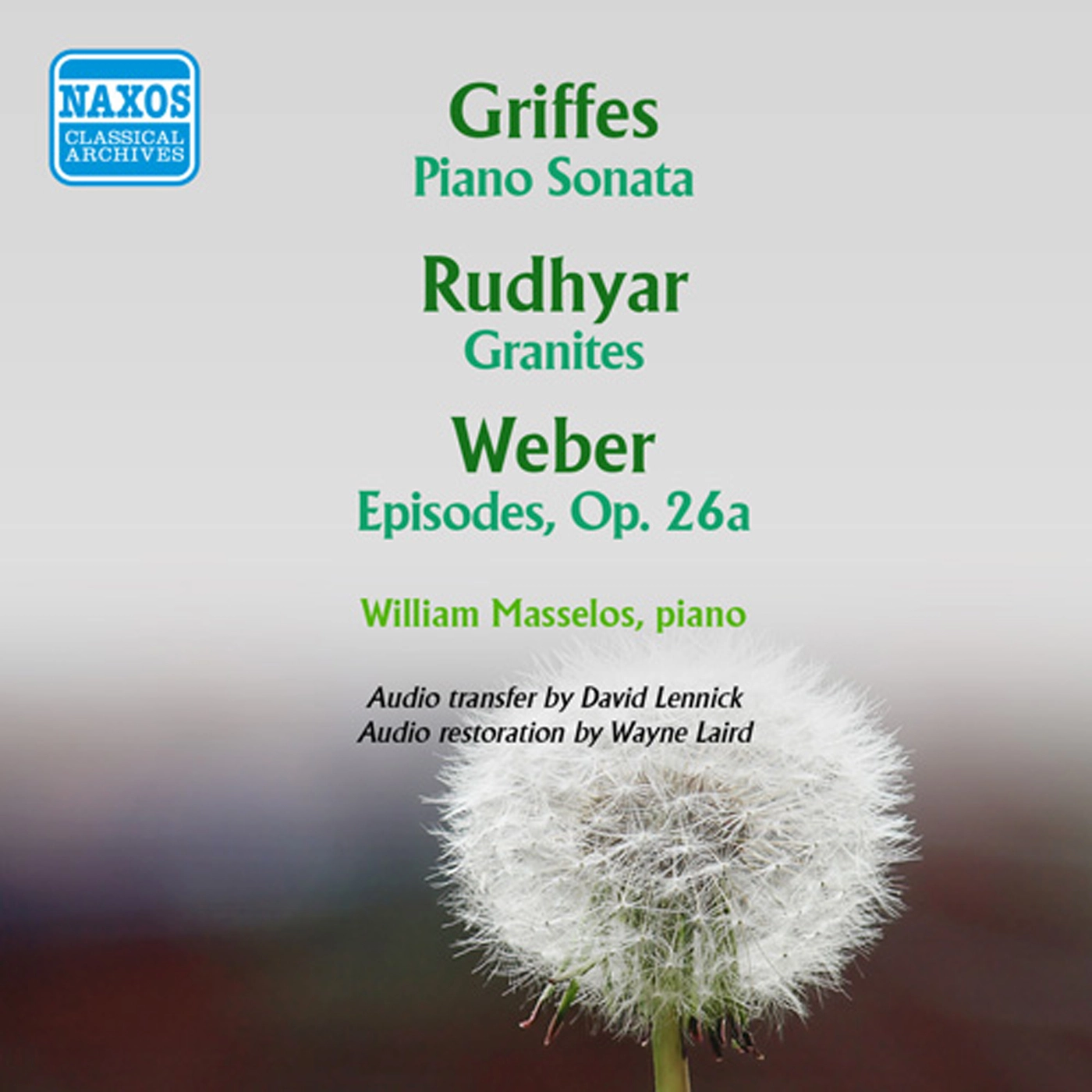 Griffes: Piano Sonata - Rudhyar: Granites - Weber: Episodes (1957)