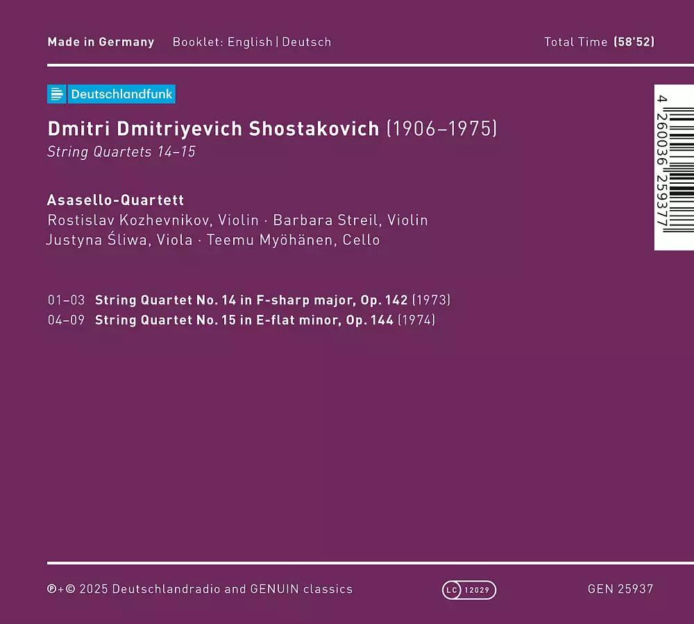 Shostakovich String Quartets 14-15