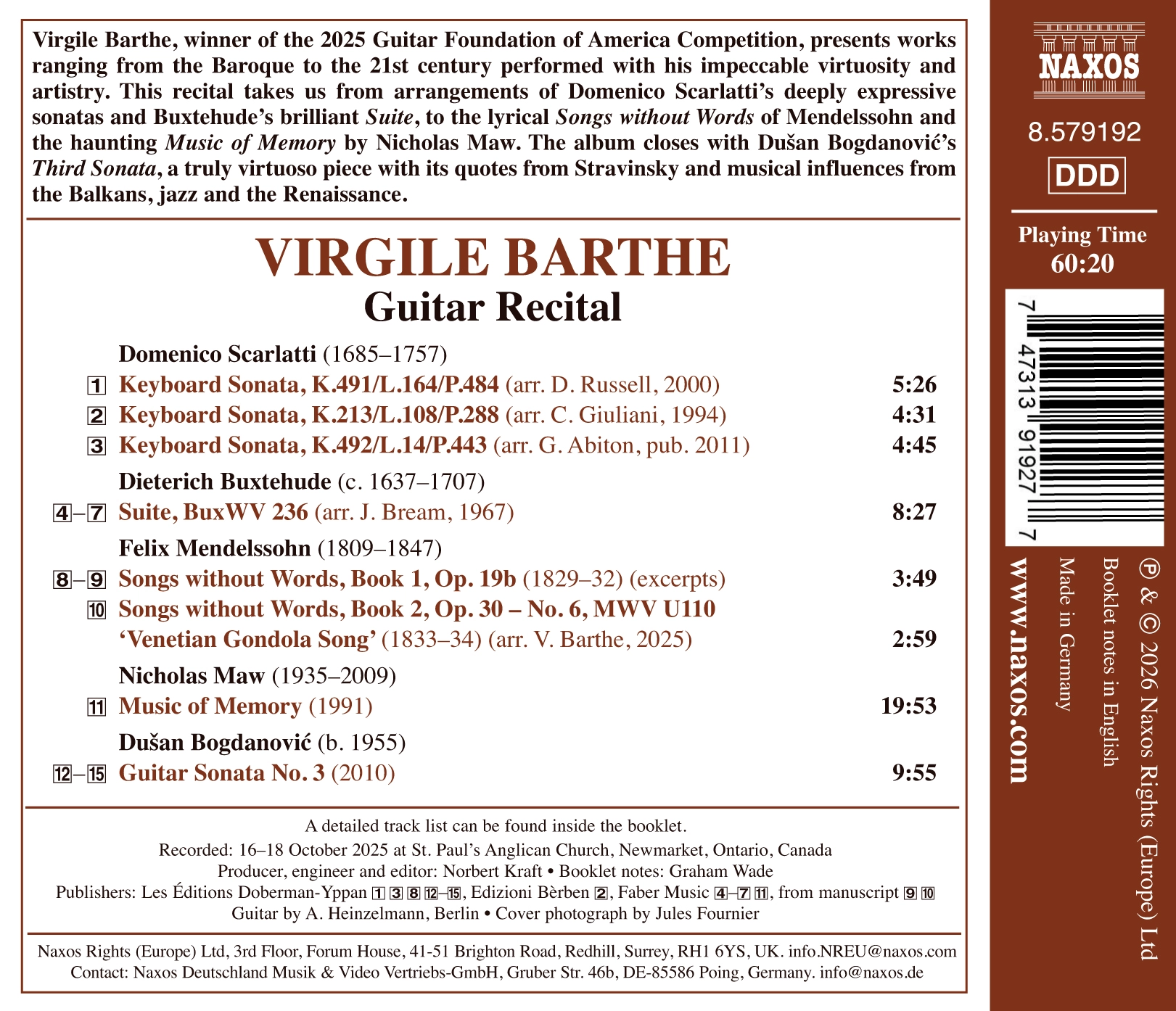 Virgile Barthe Guitar Recital