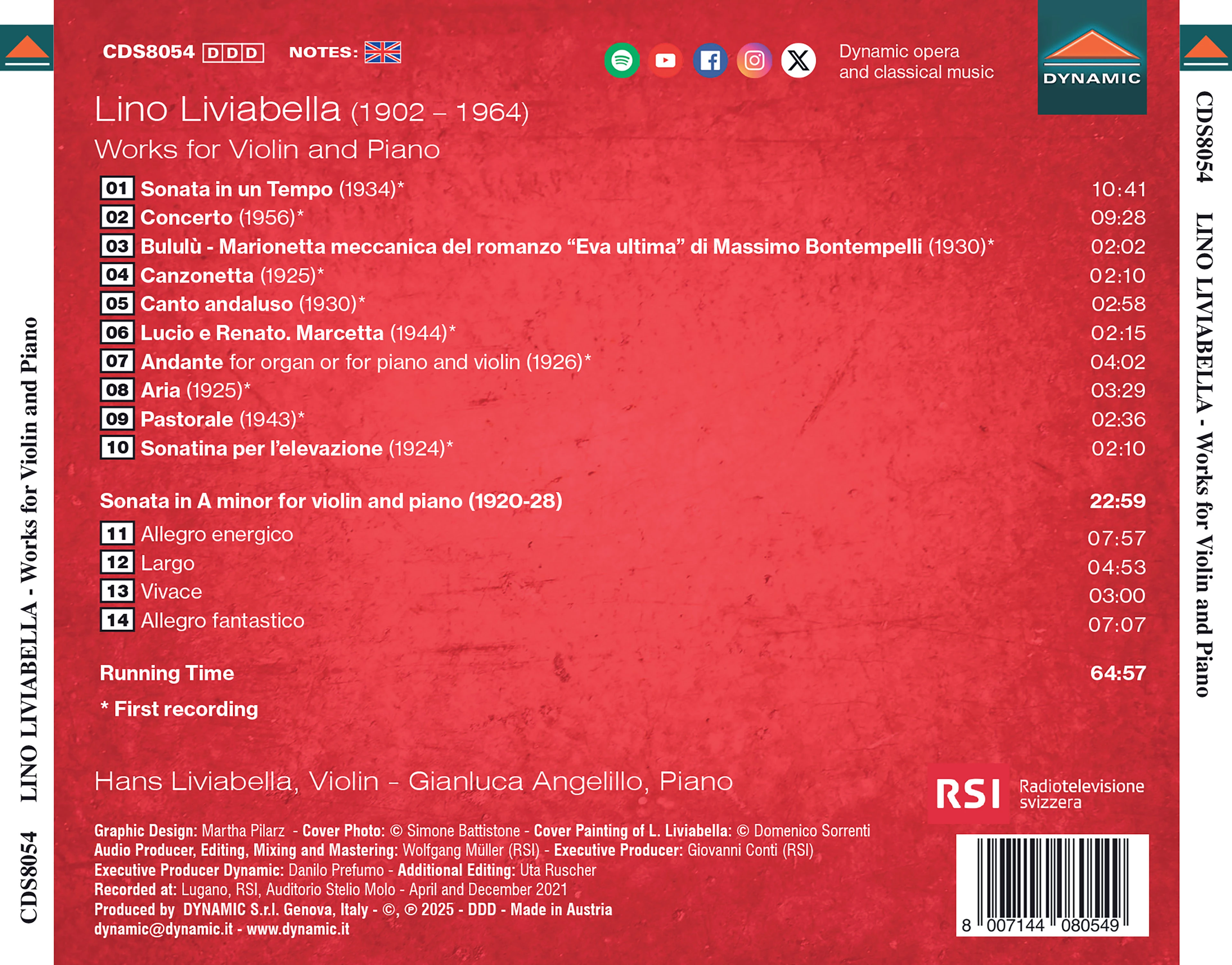 Lino Liviabella Works for Violin and Piano