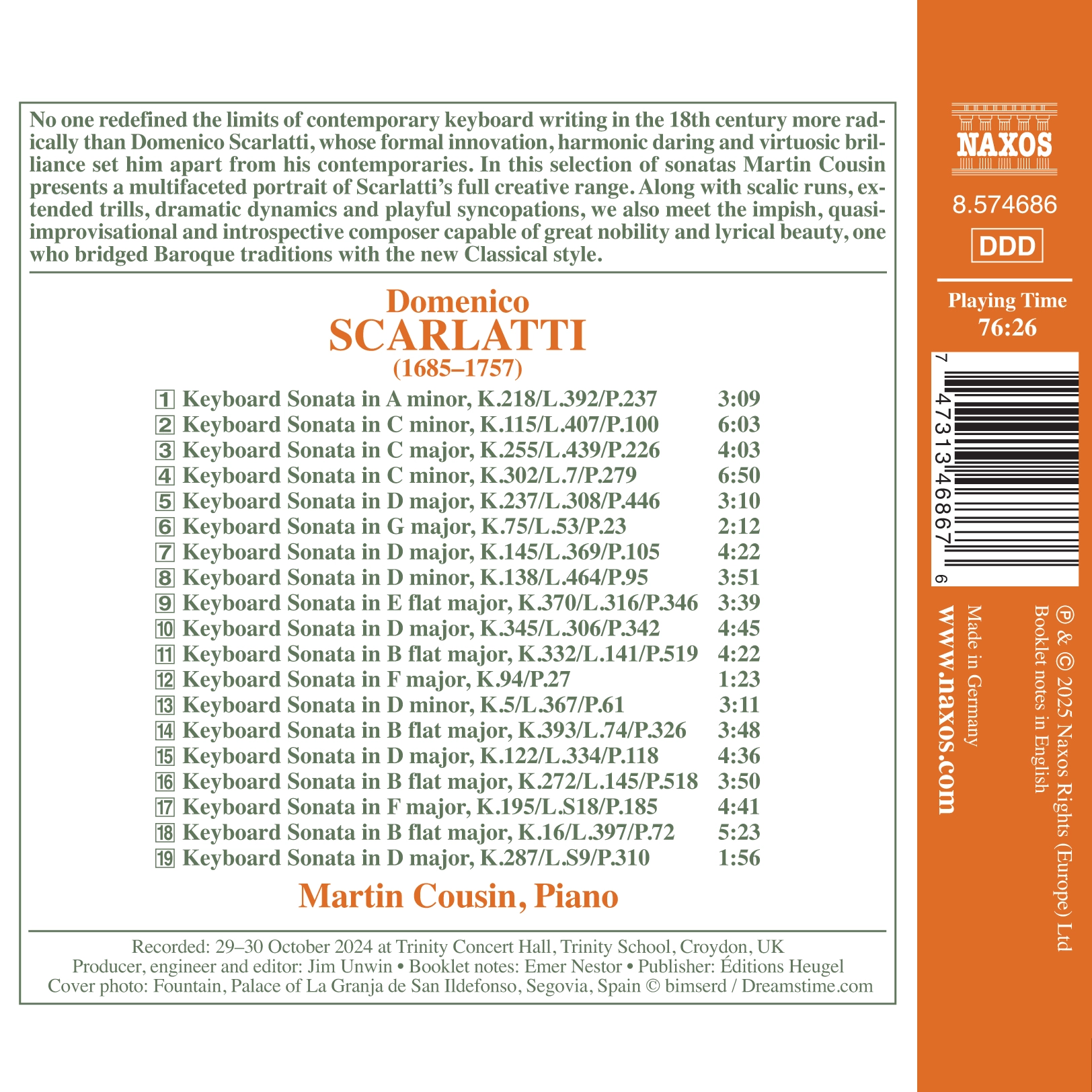 D. Scarlatti: Complete Keyboard Sonatas, Vol. 31