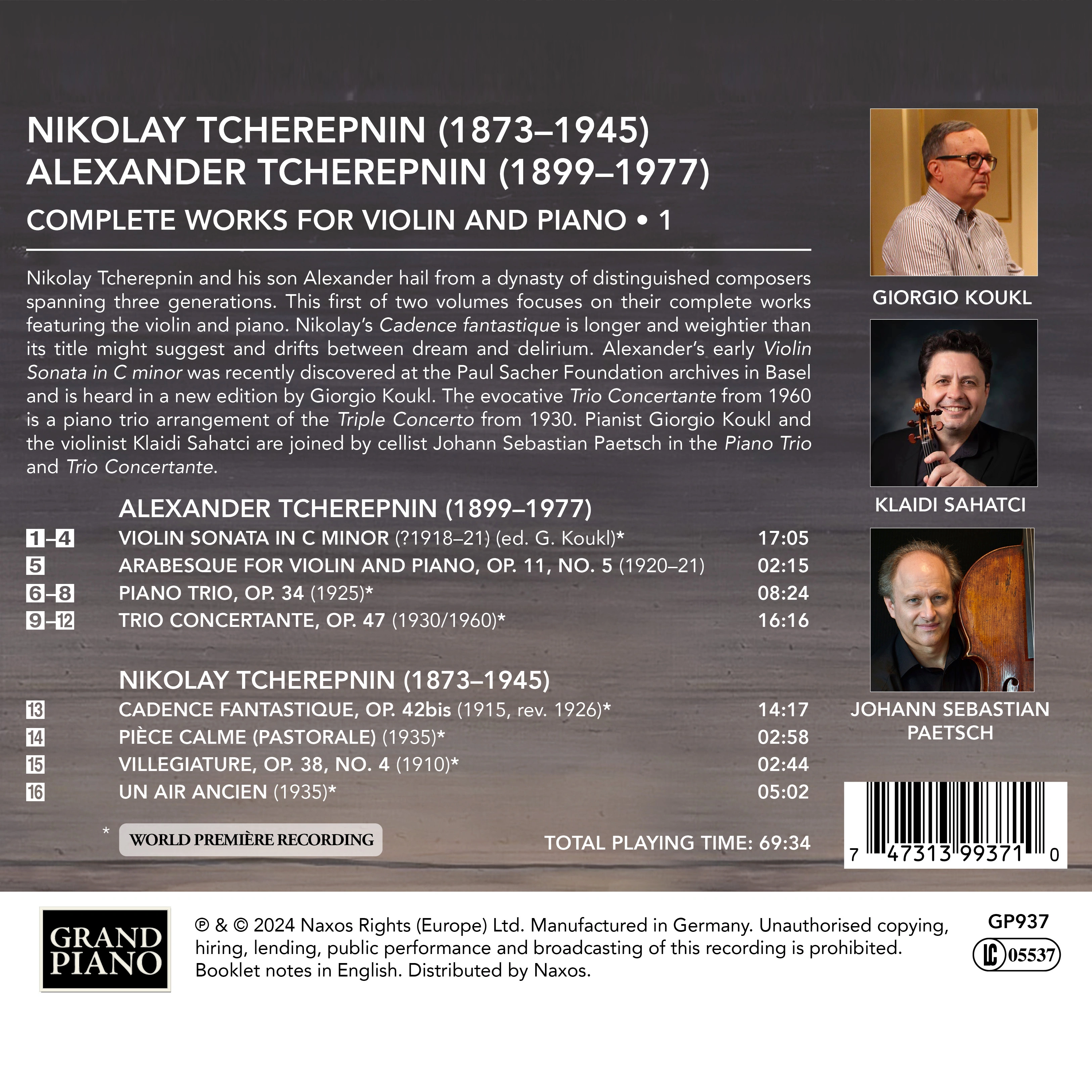A. & N. Tcherepnin: Complete Works for Violin & Piano, Vol. 1