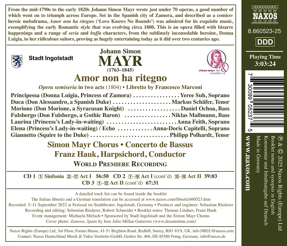 Mayr: Amor non ha ritegno