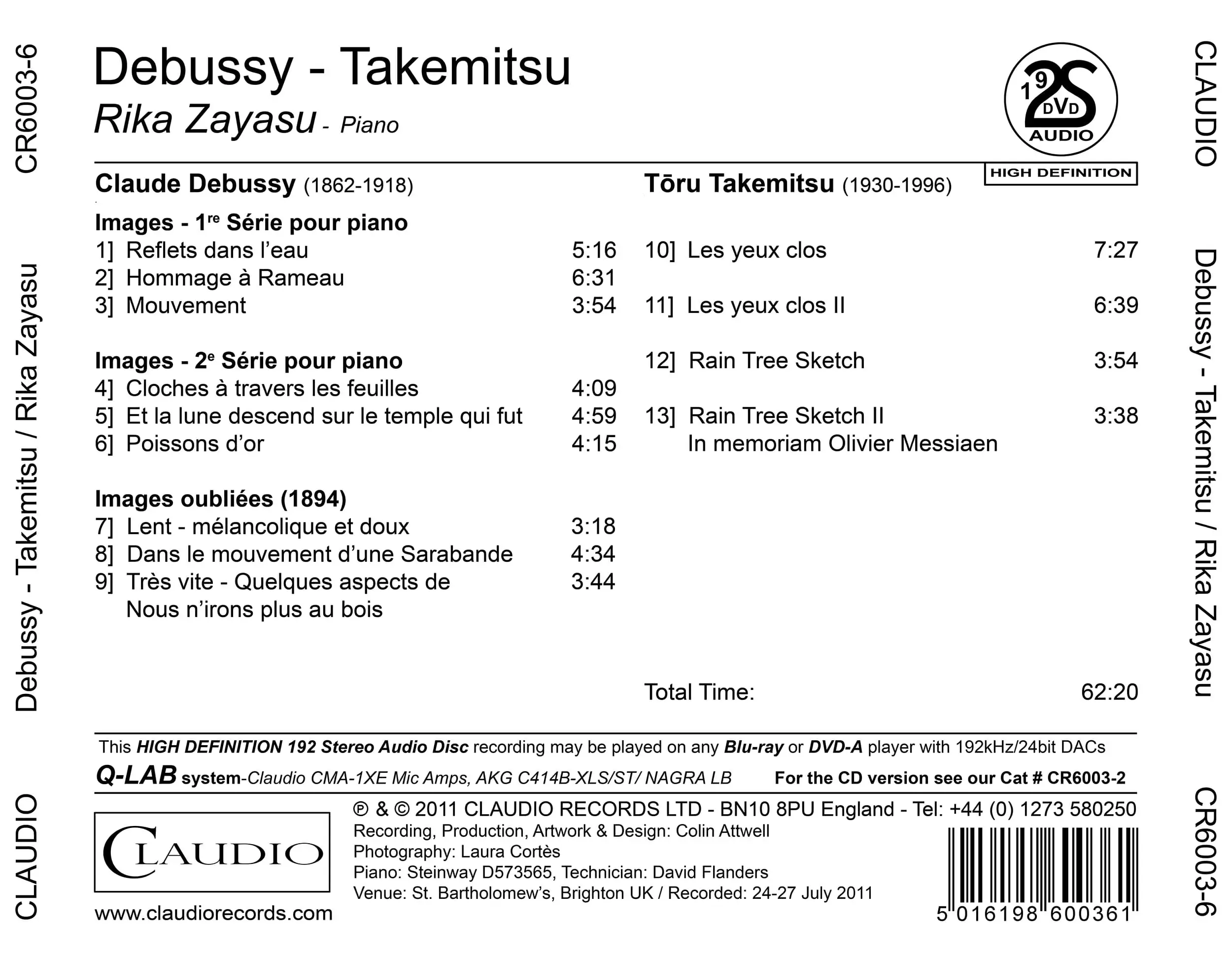 Debussy - Takemitsu - Rika Zayasu Vol.1