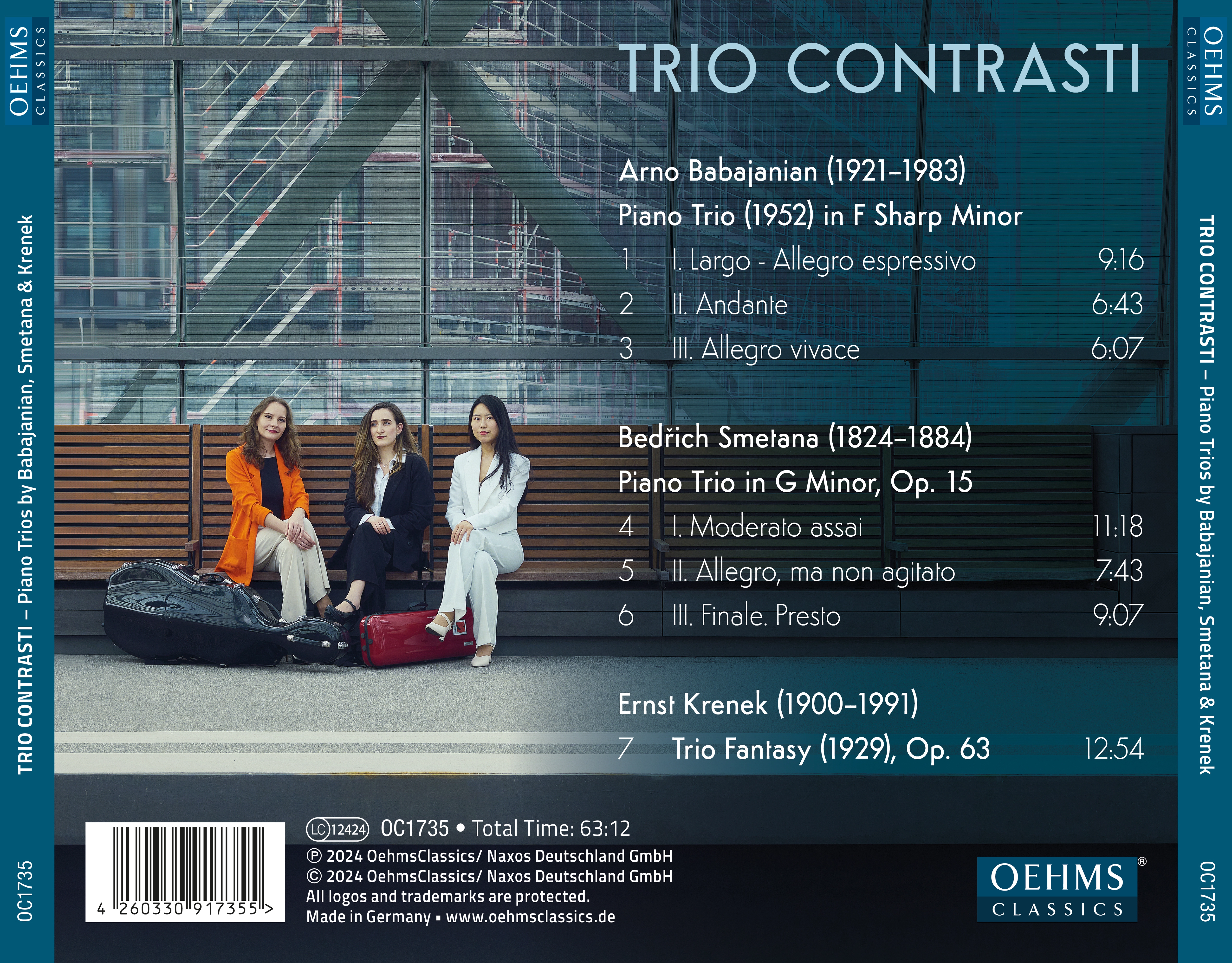 Piano Trios by Babajanian,  Smetana &  Krenek