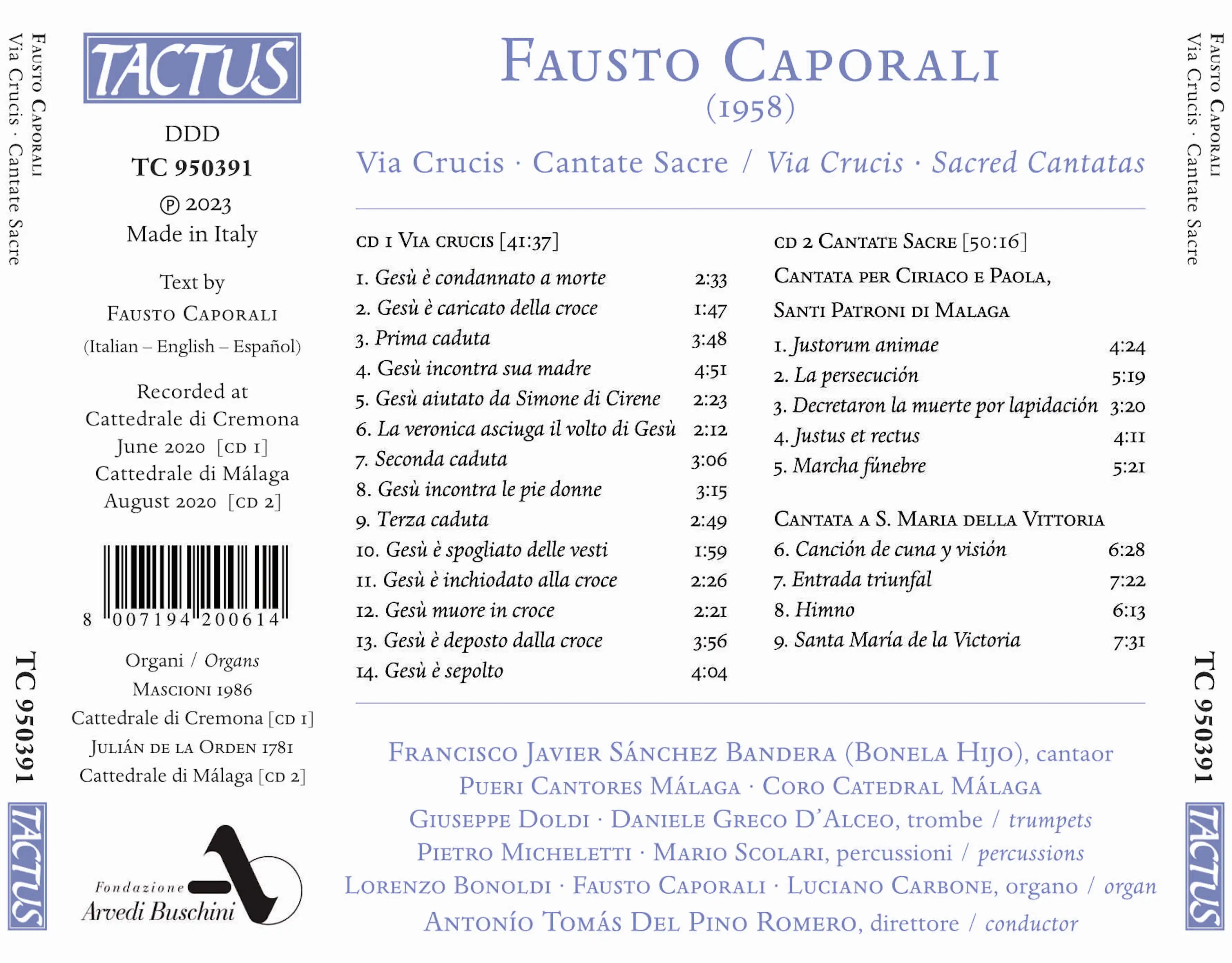 Caporali: Via crucis & Cantate sacre