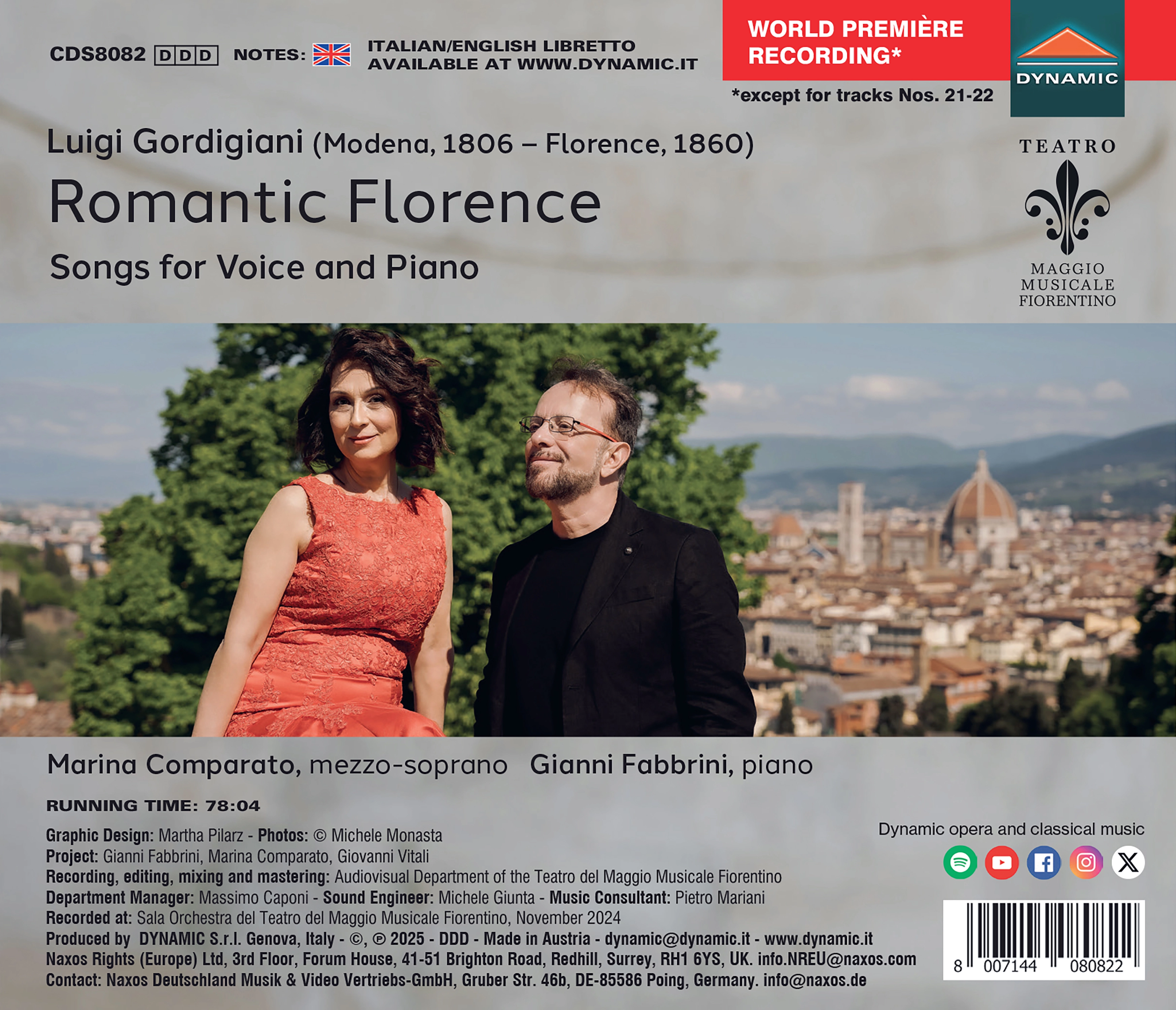 Luigi Gordigiani, Romantic Florence, Songs for Voice and Piano