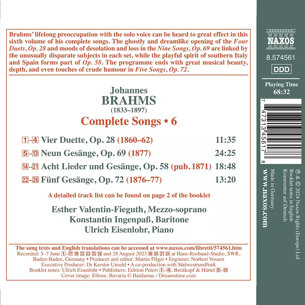 Brahms: Complete Songs, Vol. 6