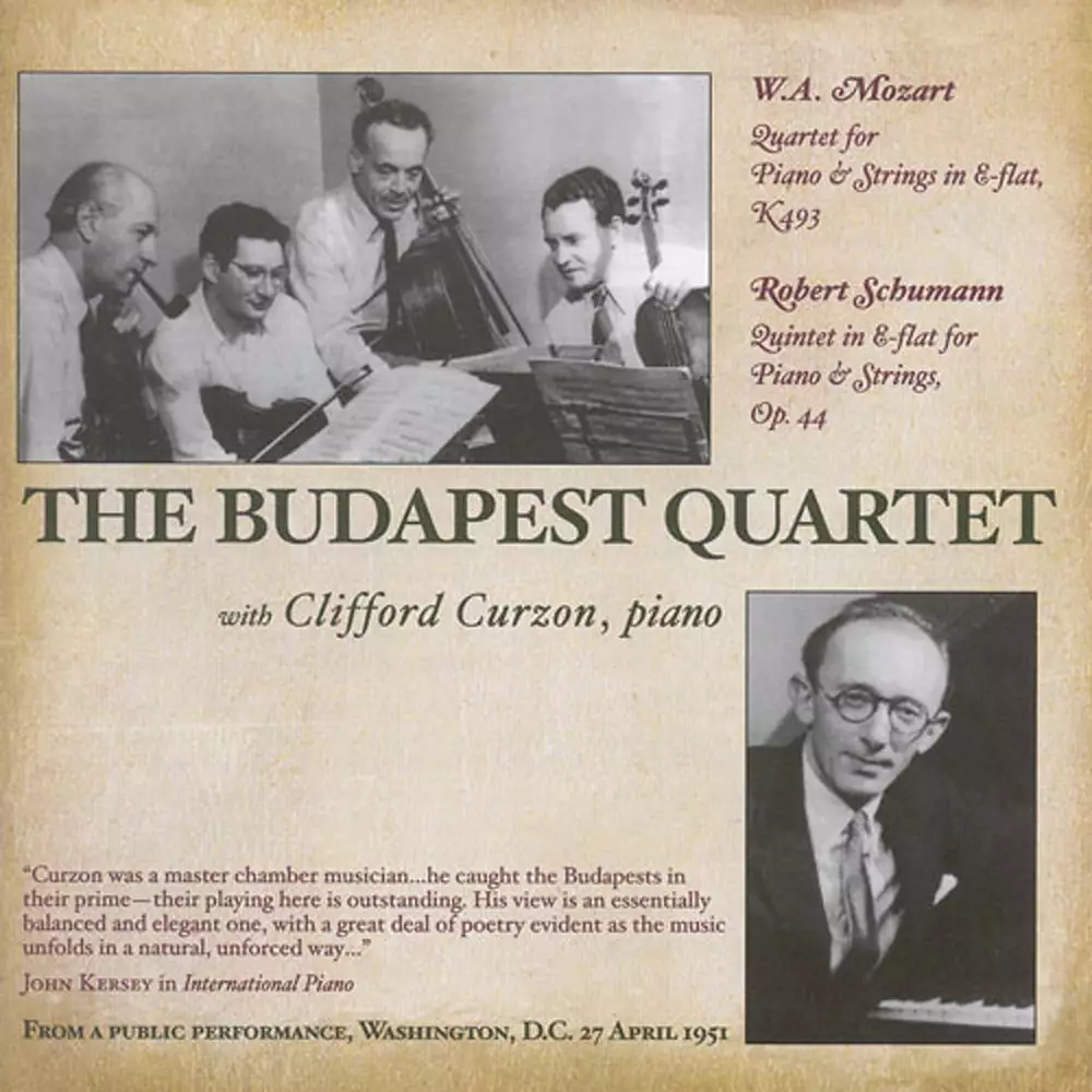 Mozart, W.A.: Piano Quartets Nos. 1 and 2 / Schumann, R.: Piano Quintet (Curzon, Arrau, Budapest Quartet) (1943, 1951)