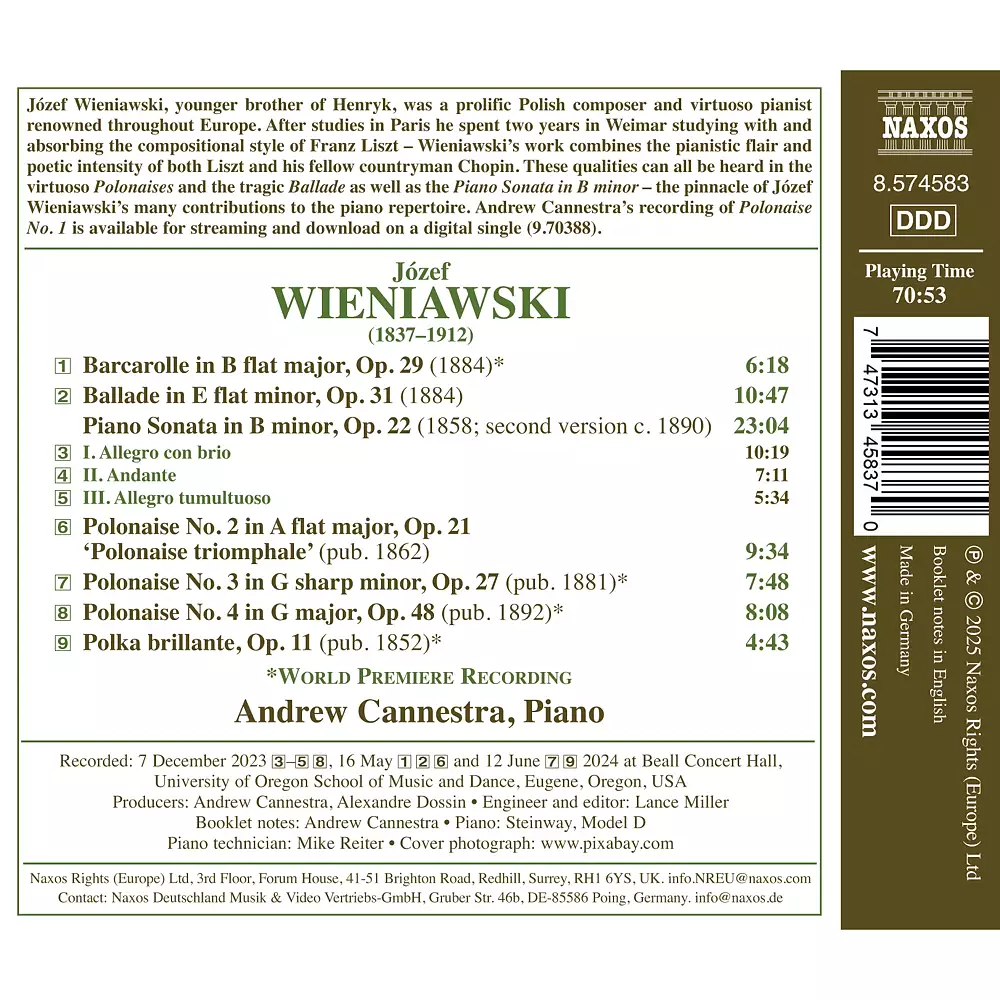 J. Wieniawski: Piano Works