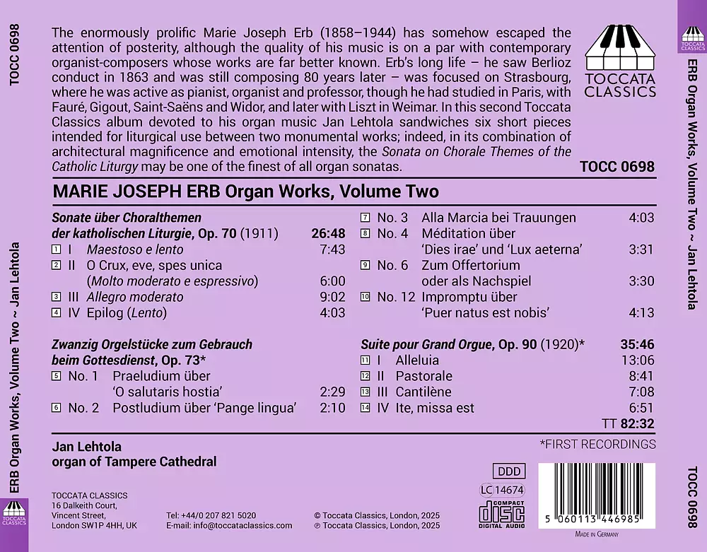 Erb: Organ Works, Vol. 2
