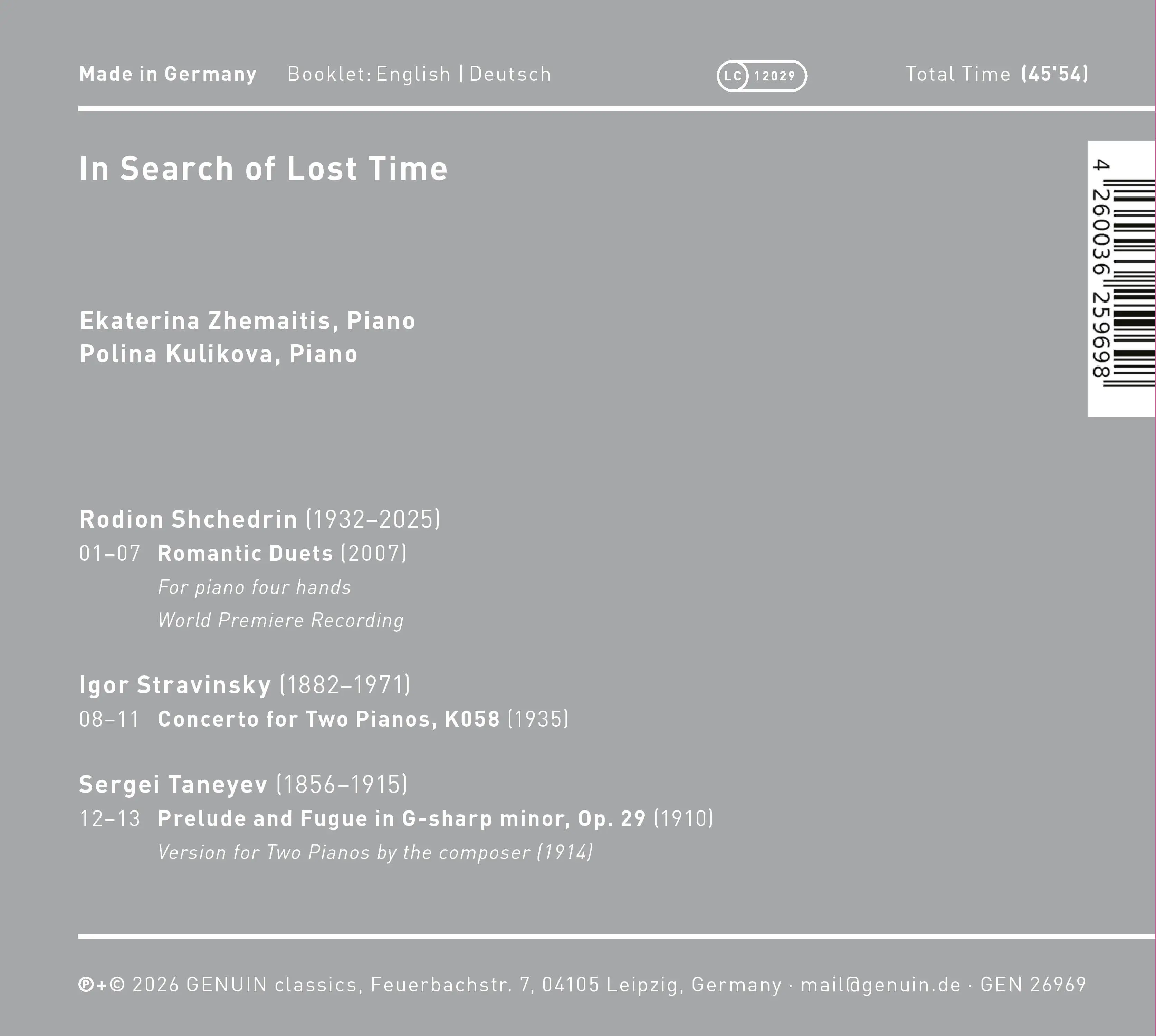In Search of Lost Time
