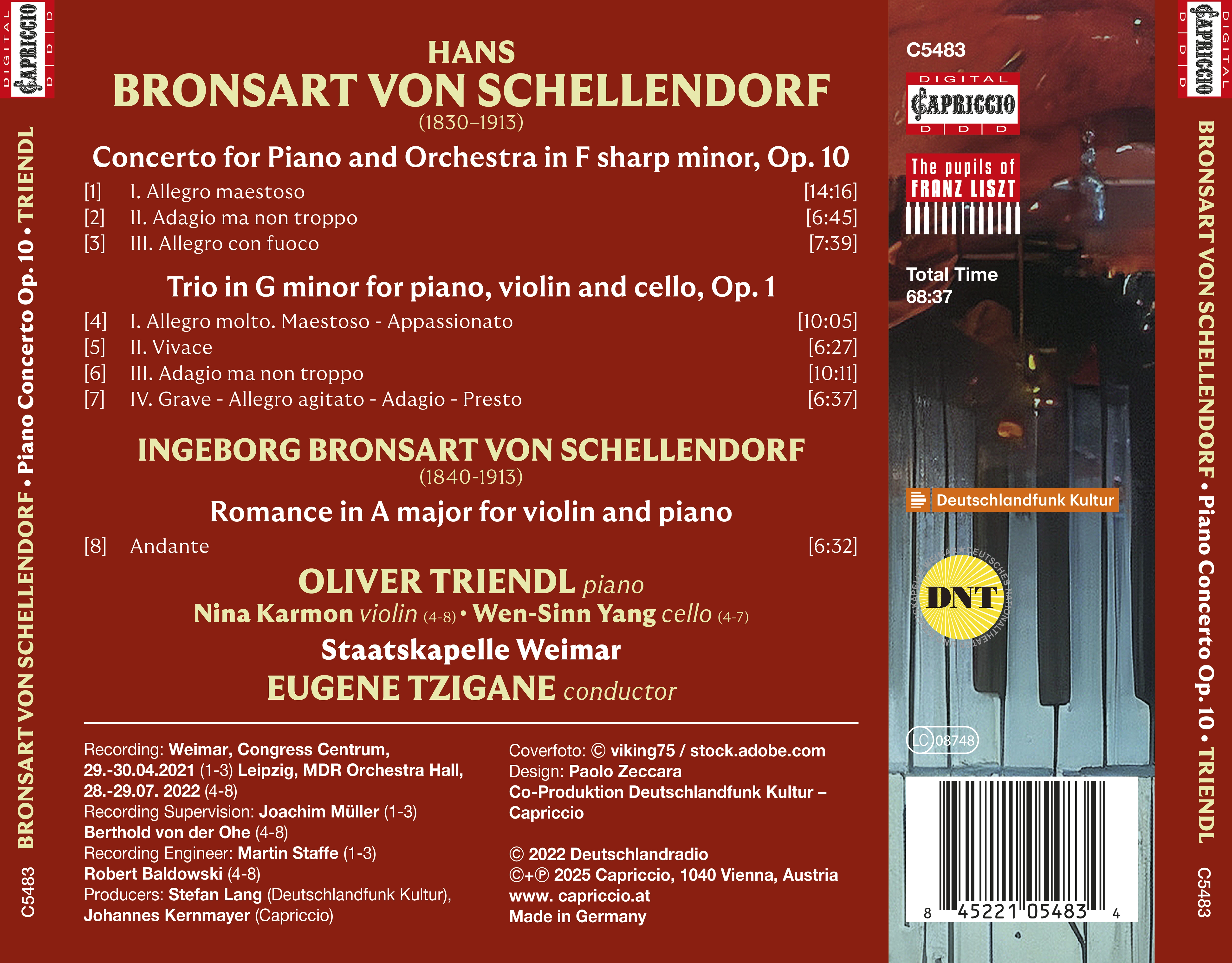 Hans Bronsart von Schellendorf: Piano Concerto · Piano Trio