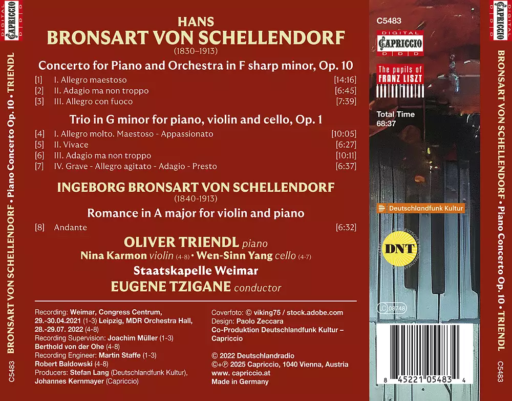 Hans Bronsart von Schellendorf: Piano Concerto · Piano Trio