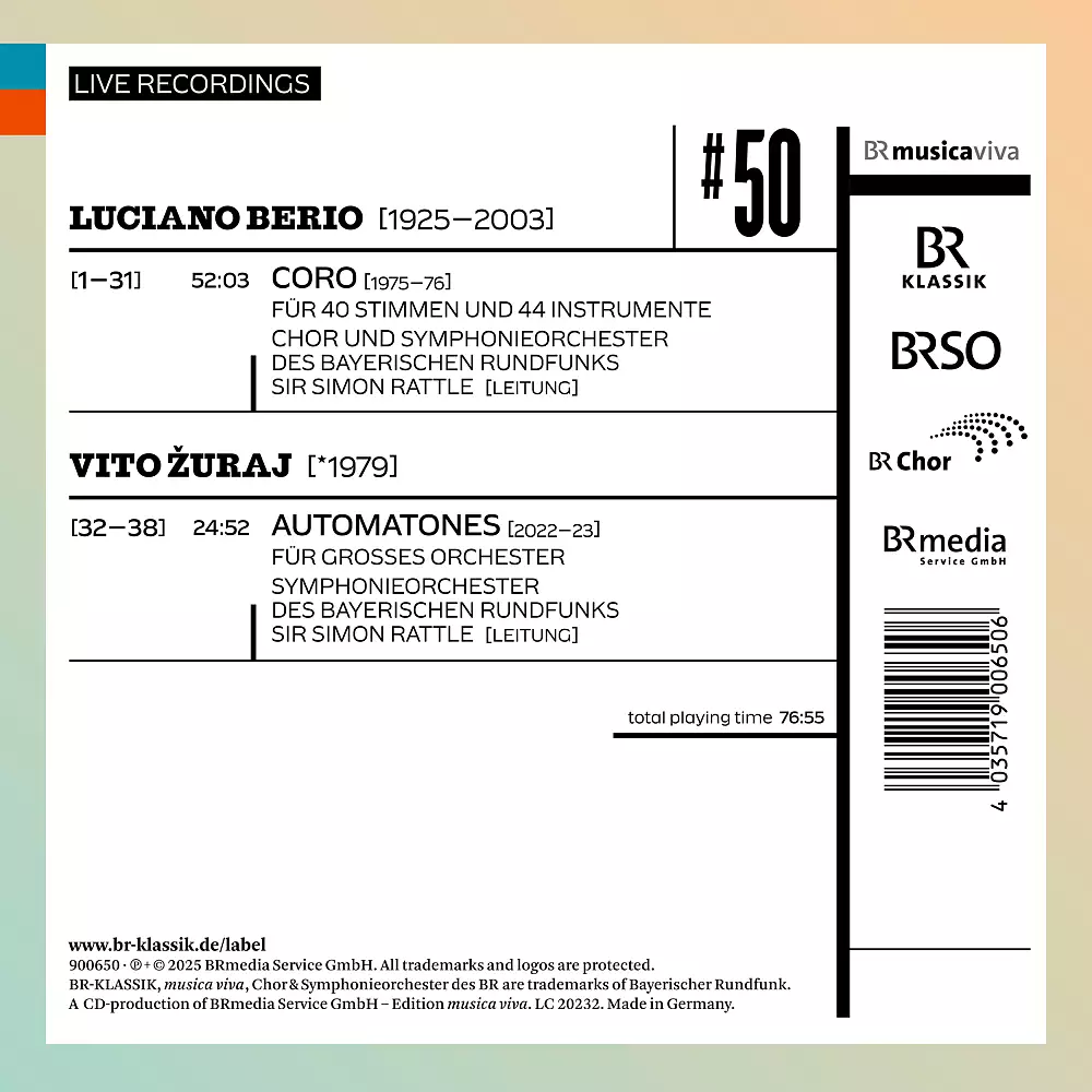 musica viva #50 Berio: Coro + Zuraj: Automatones