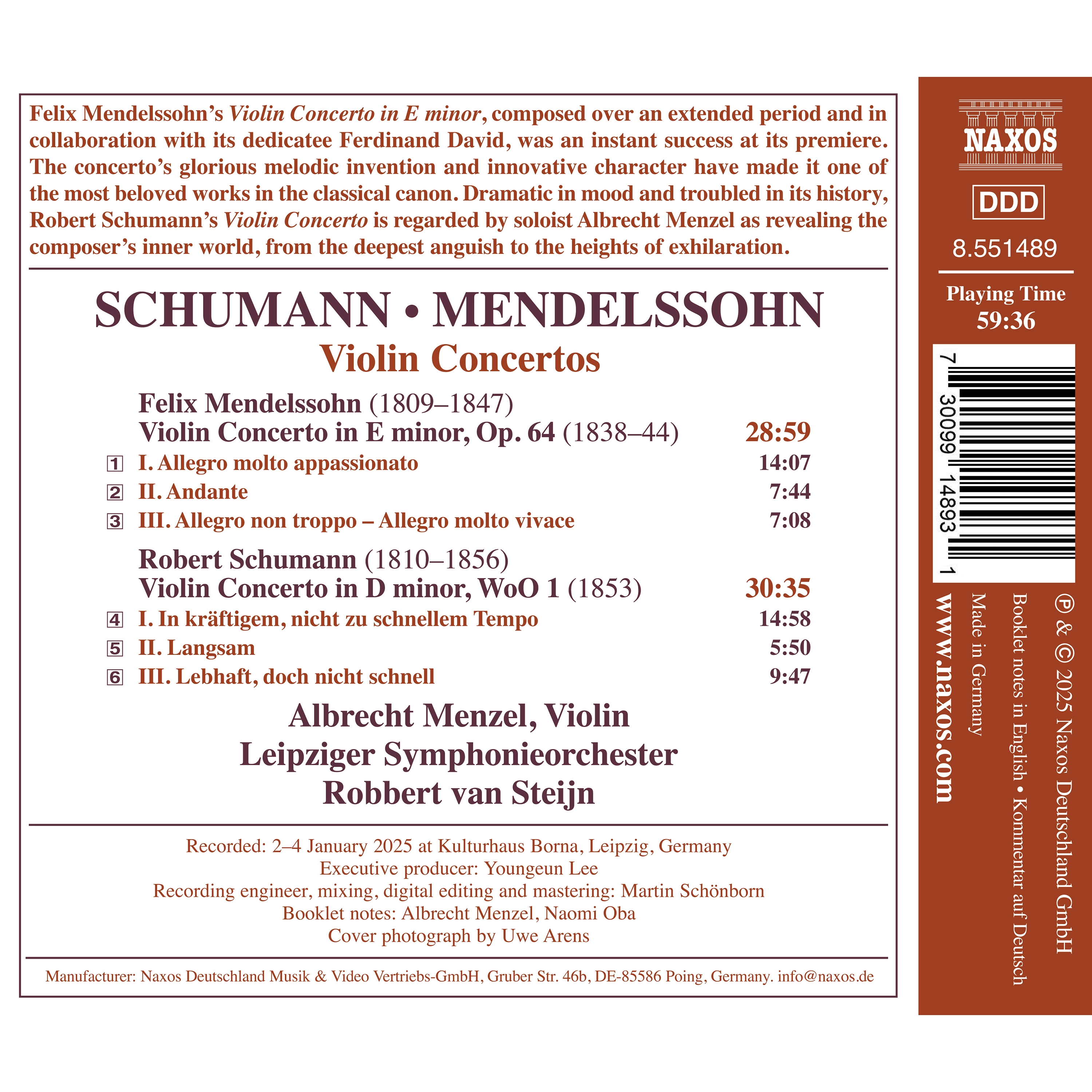 Mendelssohn & Schumann - Violin Concertos
