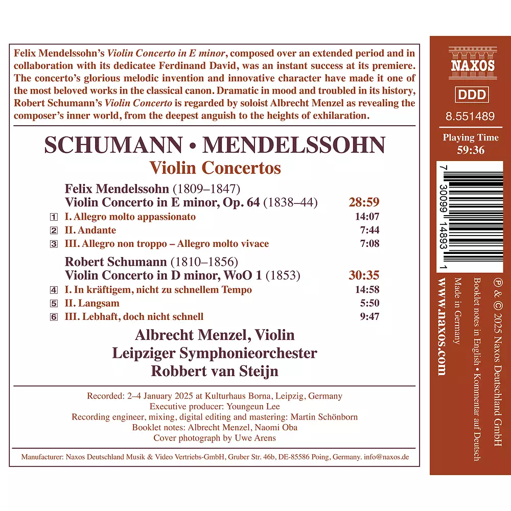 Mendelssohn & Schumann - Violin Concertos