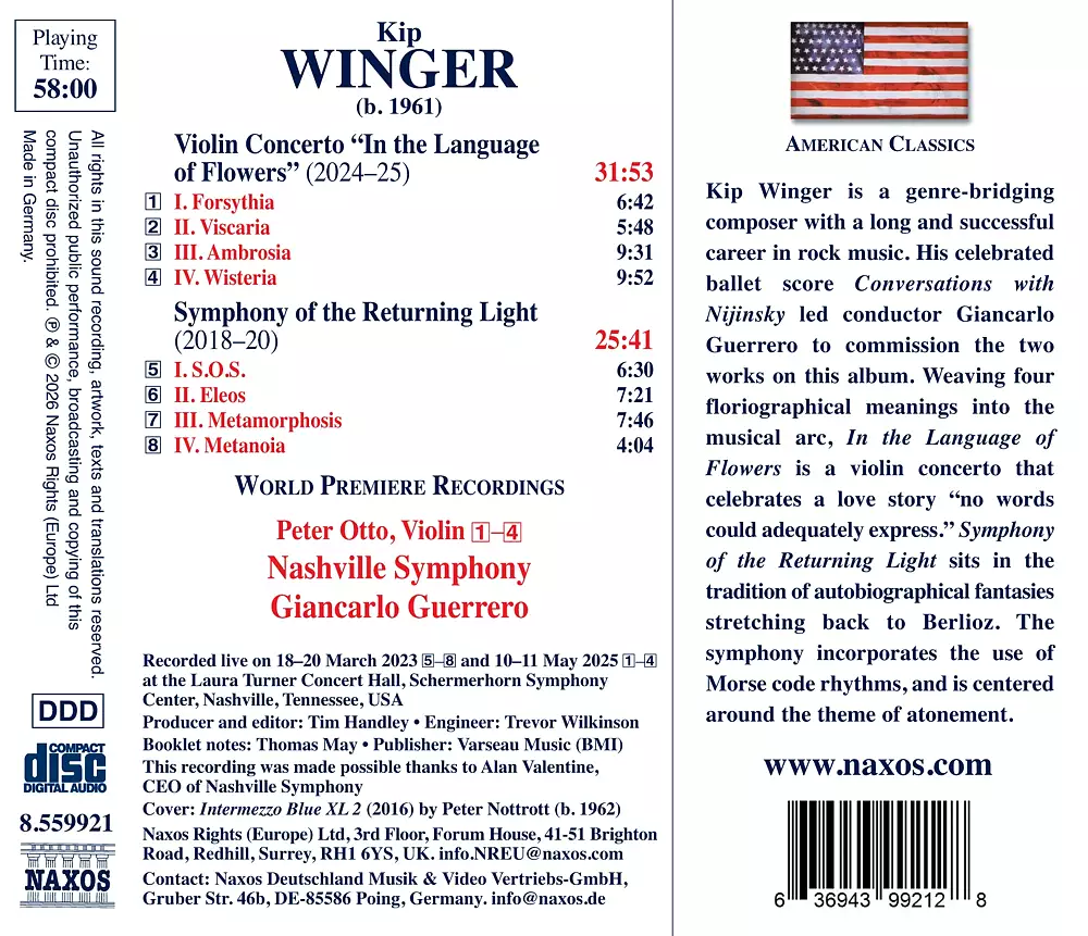 Winger: Symphony of the Returning Light & Violin Concerto