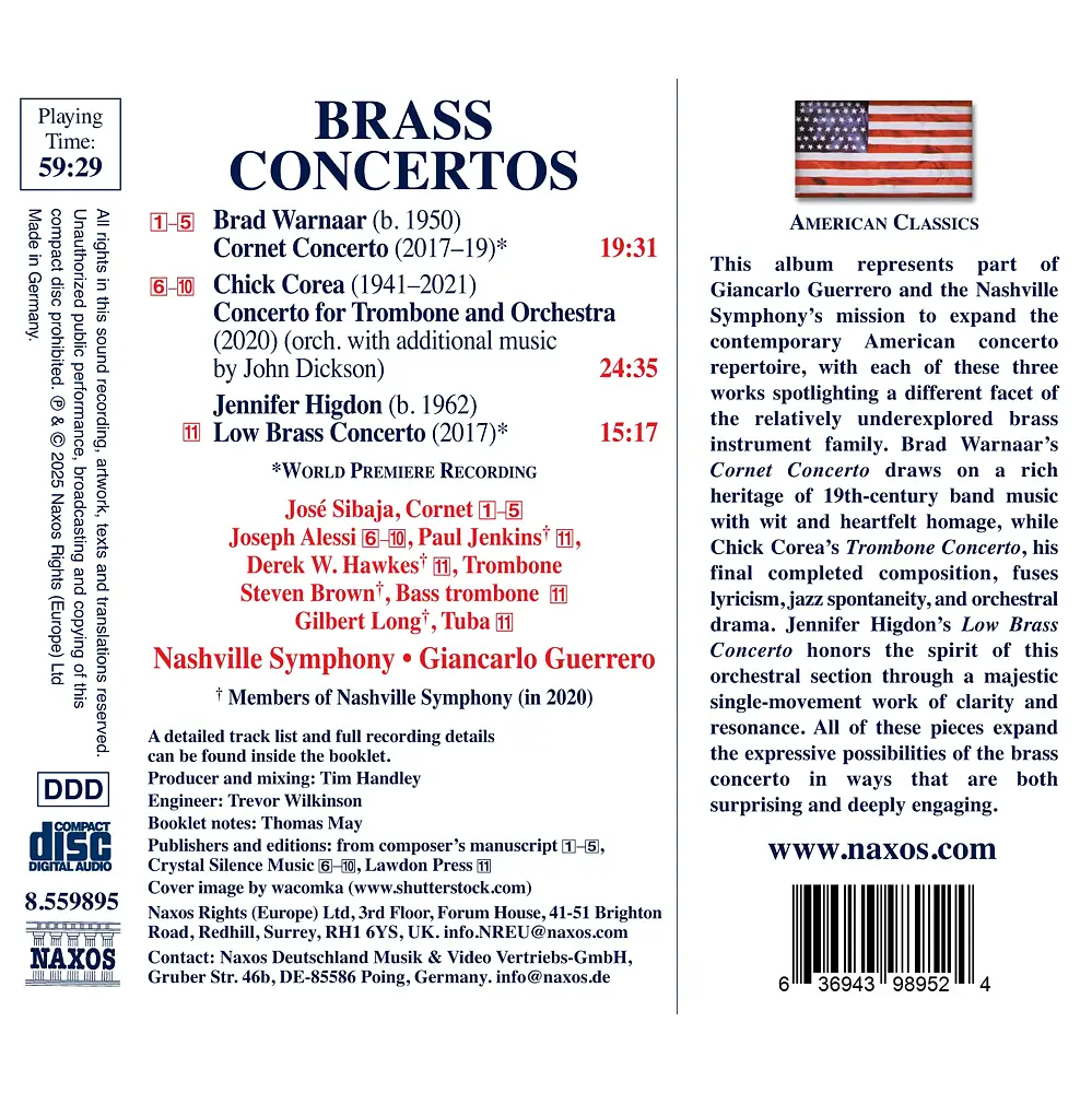 Corea, Higdon & Warnaar: Brass Concertos
