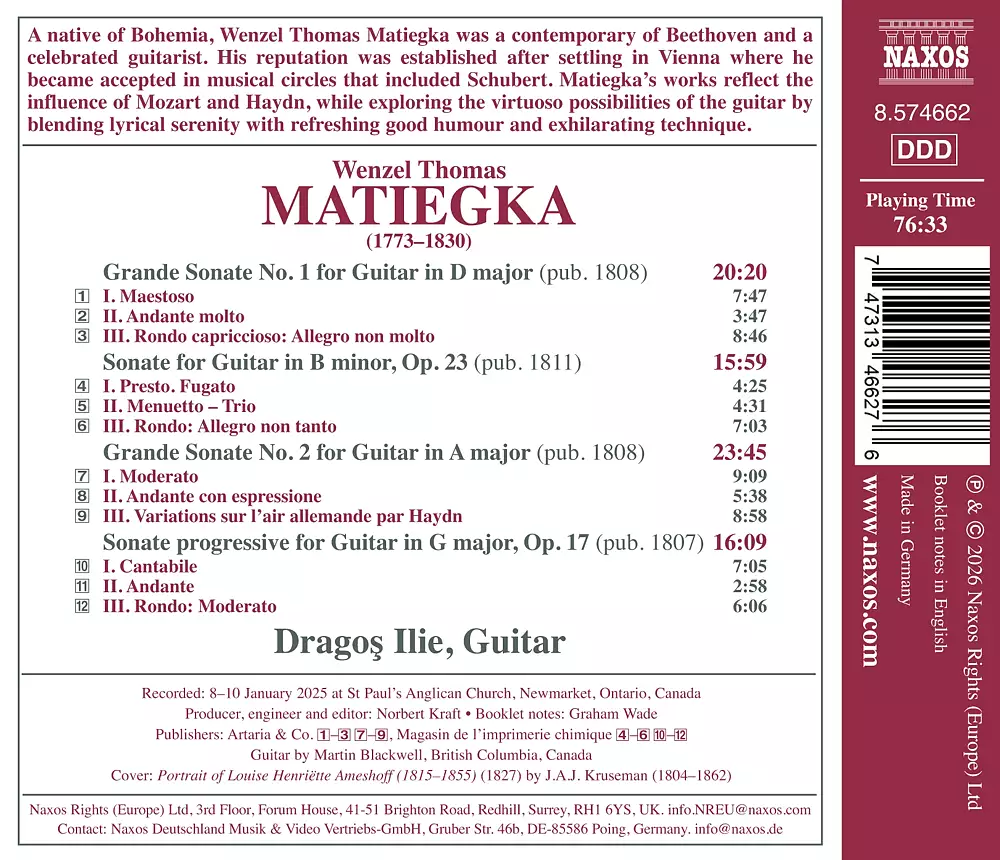 Matiegka: Complete Guitar Sonatas, Vol. 1