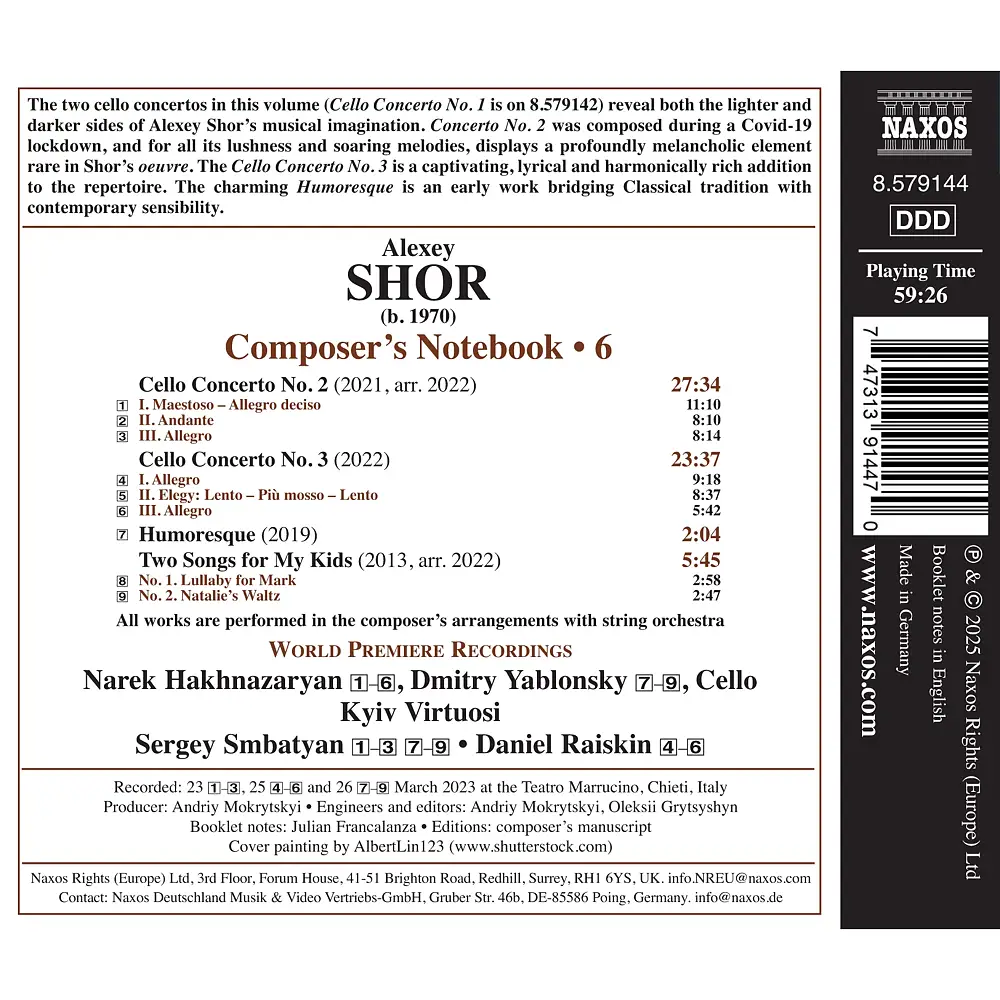 Alexey Shor: Composer's Notebook, Vol. 6