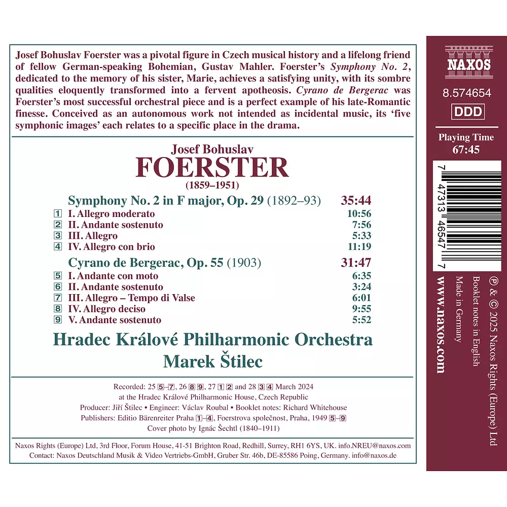Foerster: Symphony No. 2 in F Major, Op. 29 & Cyrano de Bergerac, Op. 55