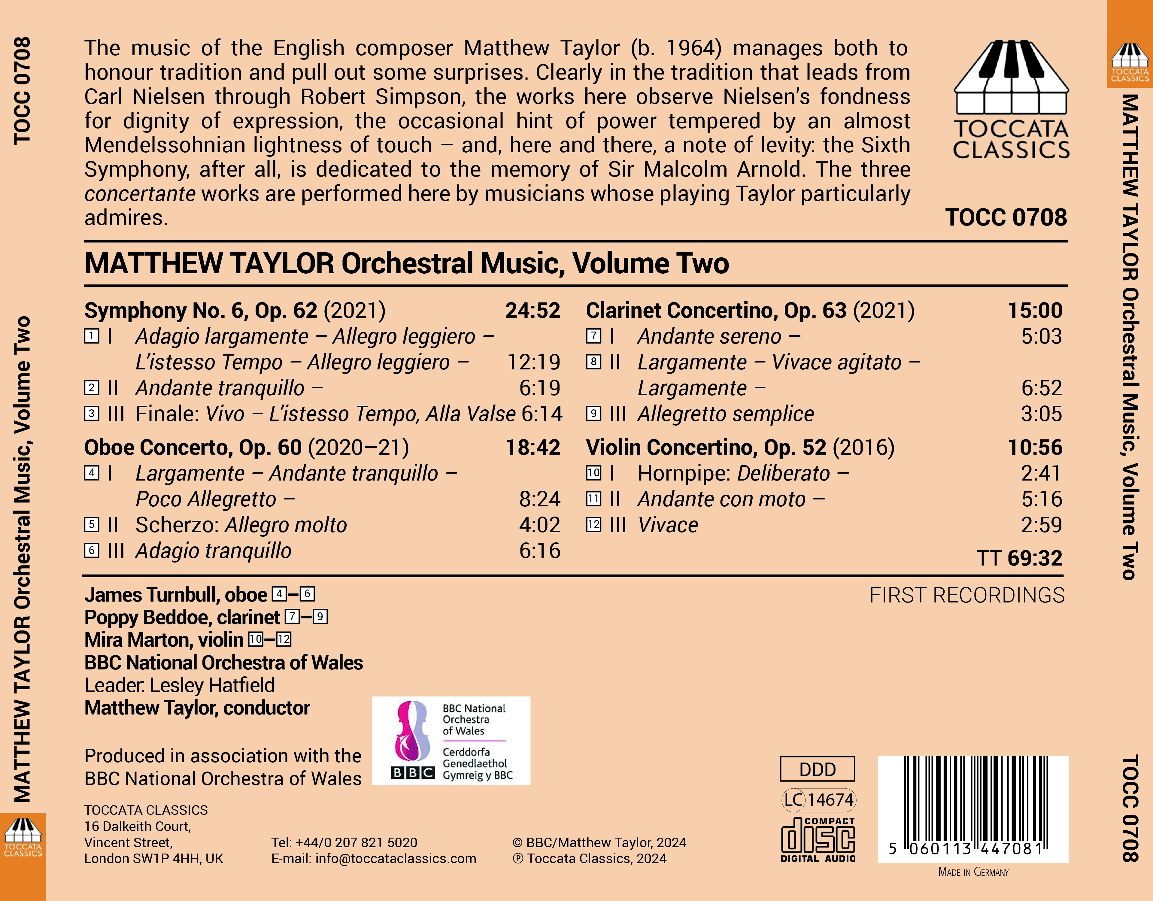 Matthew Taylor: Orchestral Music, Vol. 2