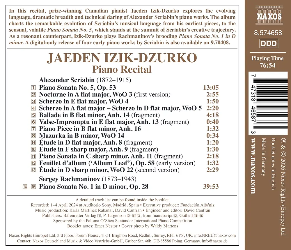 Jaeden Izik-Dzurko Piano Recital