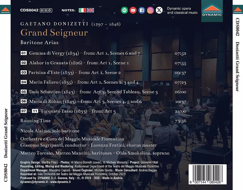 Donizetti Grand Seigneur, Baritone arias