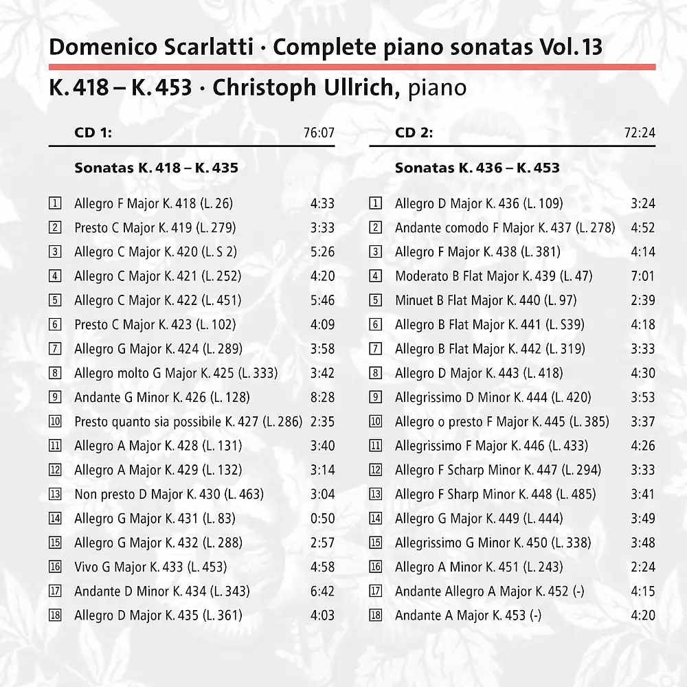 D. Scarlatti: Complete Piano Sonatas Vol. 13