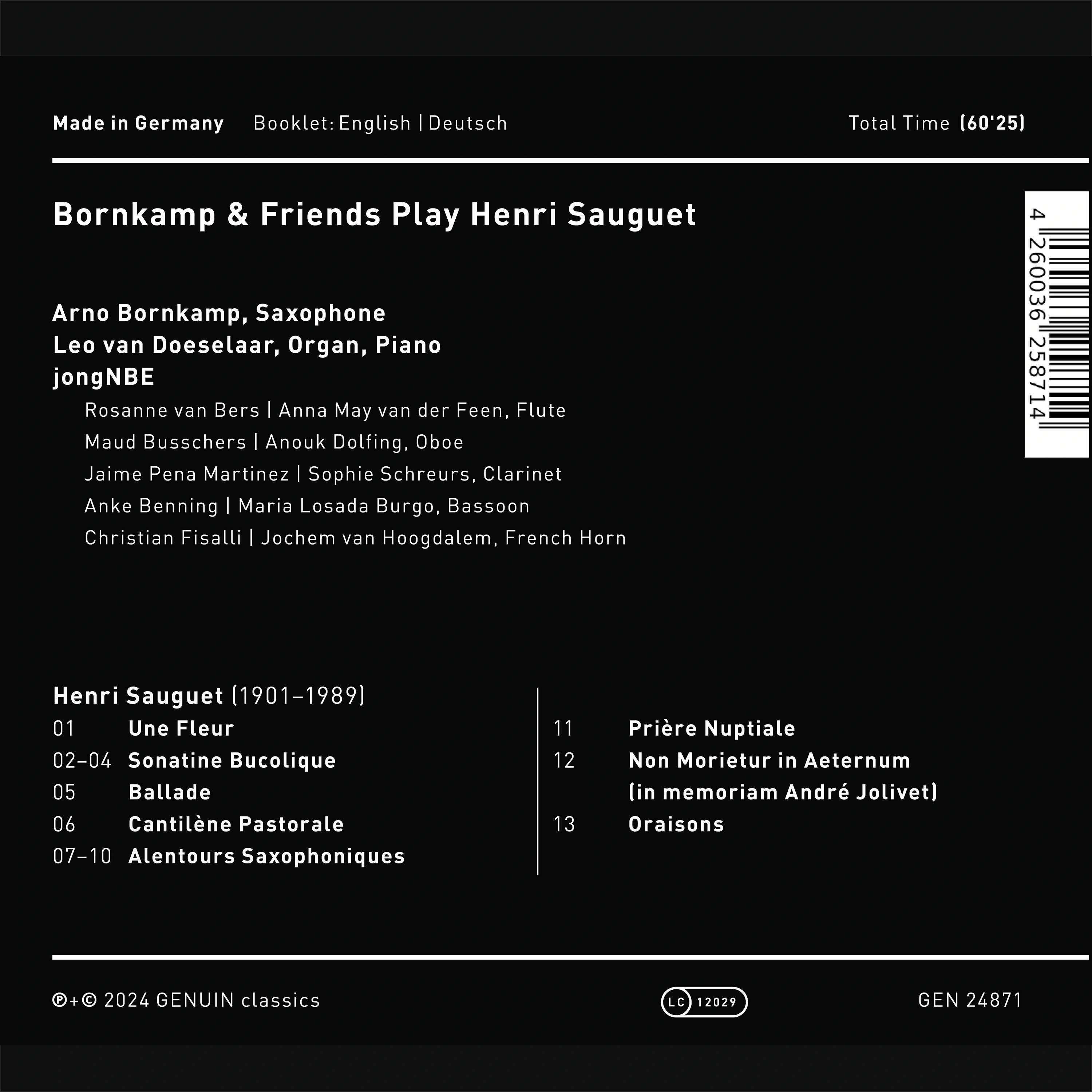 Bornkamp & Friends Play Henri Sauguet