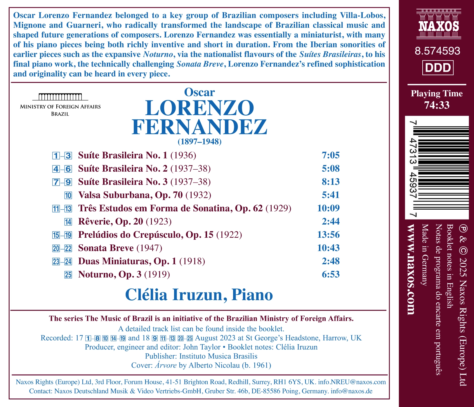 Lorenzo Fernandez: Piano Works