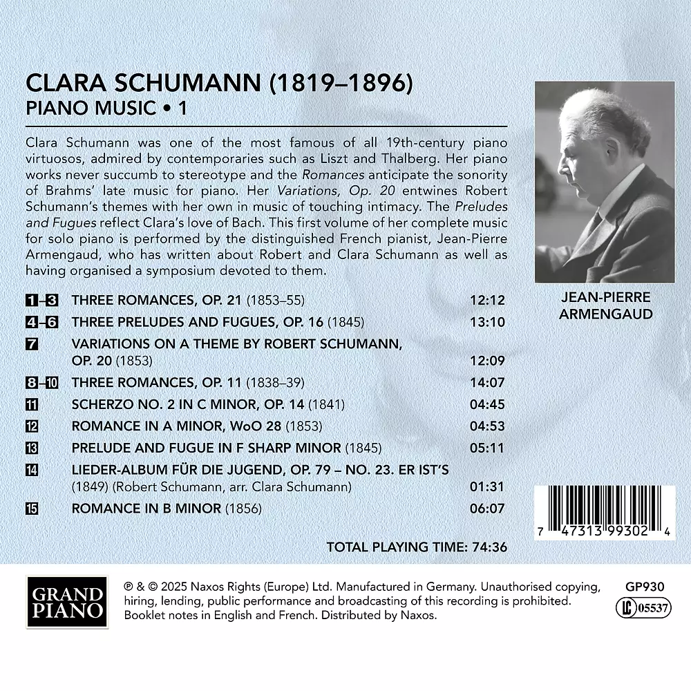 Clara Schumann: Piano Music, Vol. 1