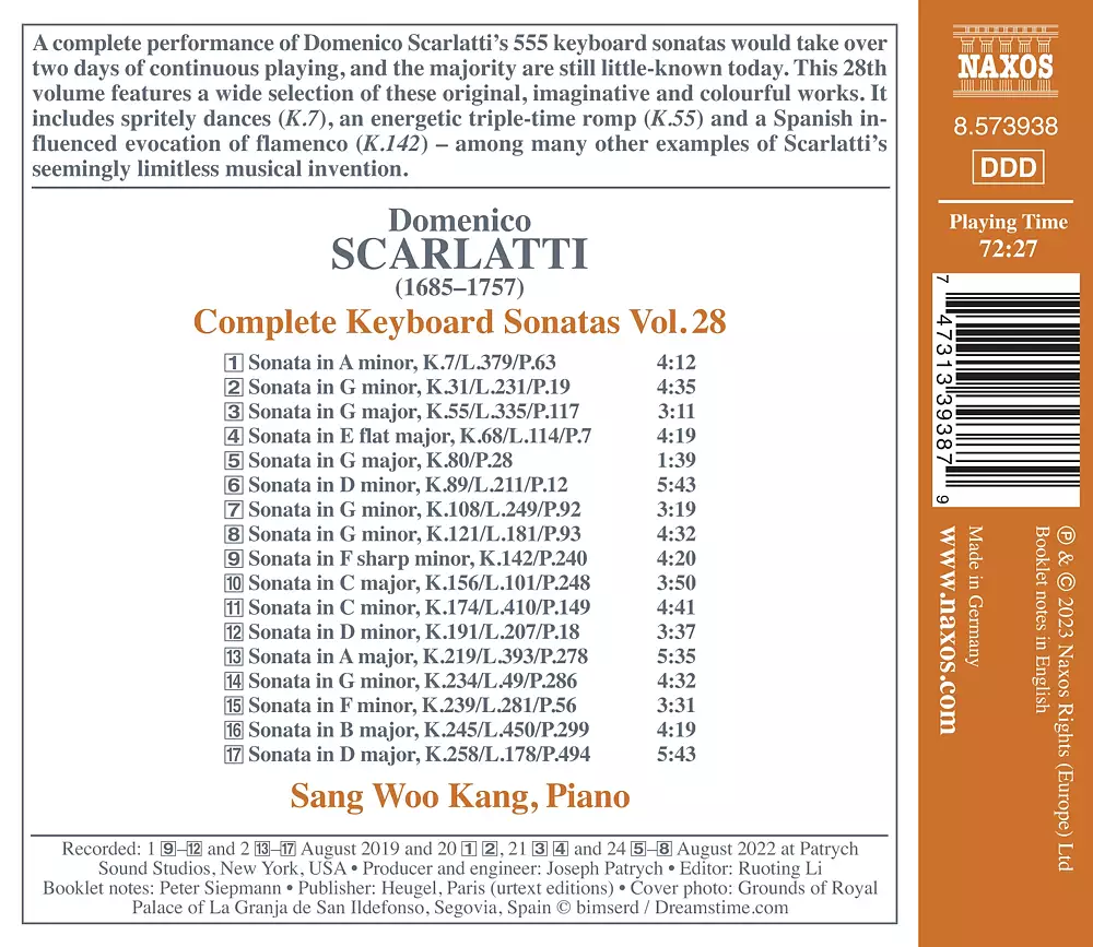 D. Scarlatti: Complete Keyboard Sonatas, Vol. 28