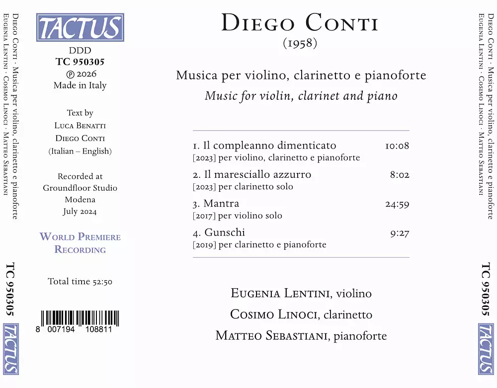 Conti: Musica per violino, clarinetto e pianoforte