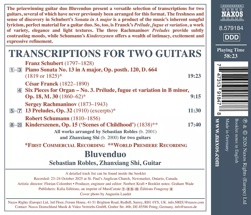 Transcriptions for 2 Guitars