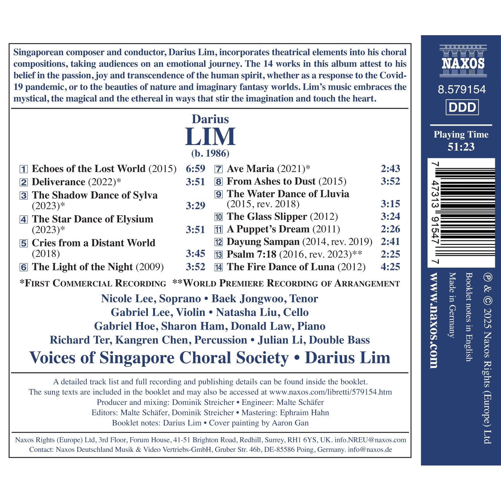 Darius Lim: Songs of Dreams