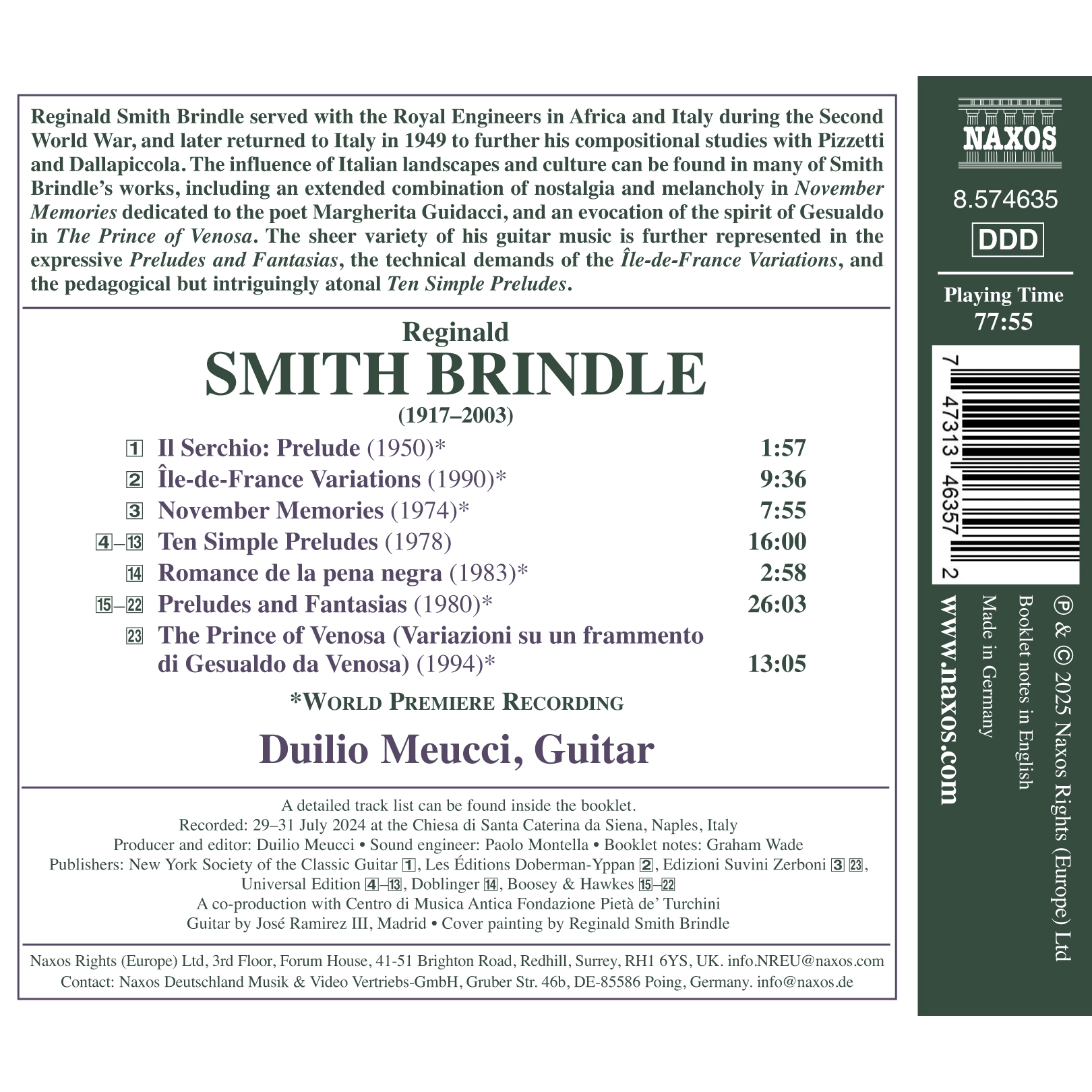 Smith Brindle: Complete Works for Solo Guitar, Vol. 3
