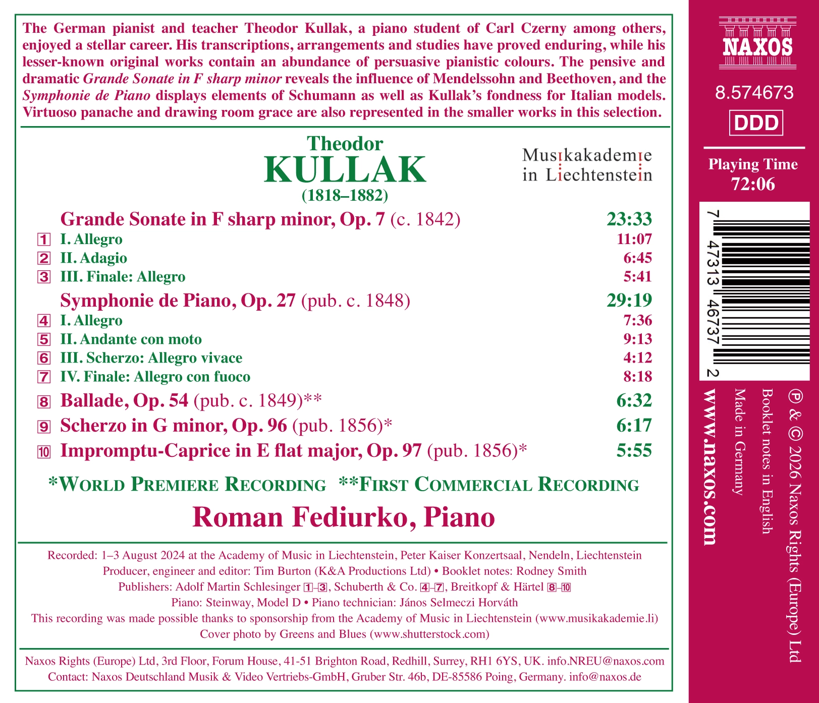 Kullak: Piano Works