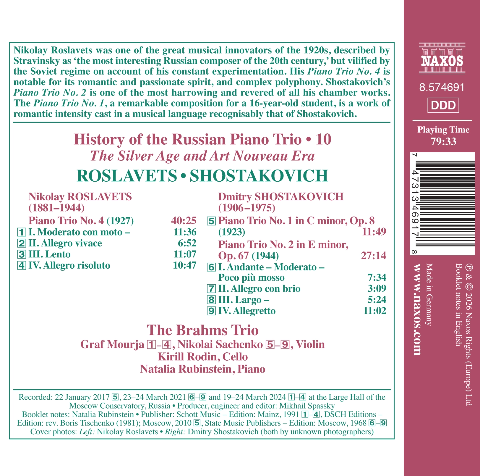 History of the Russian Piano Trio, Vol. 10