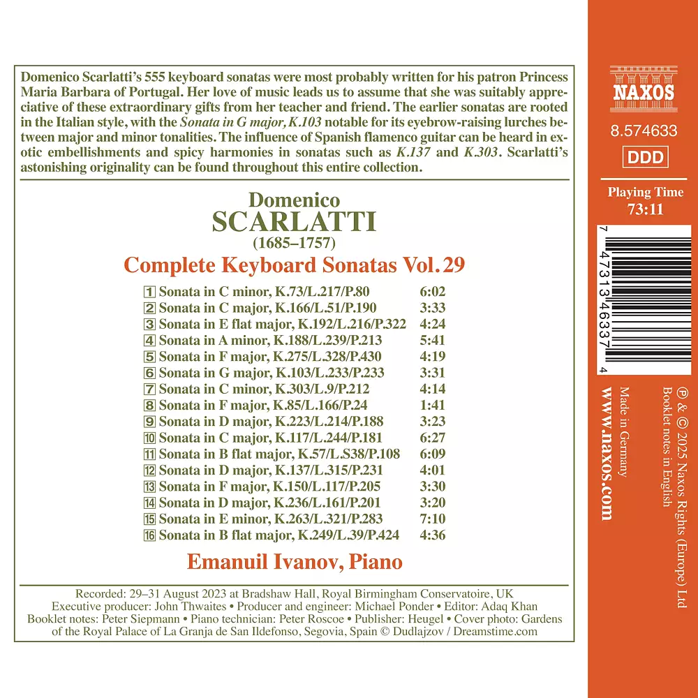 D. Scarlatti: Complete Keyboard Sonatas, Vol. 29