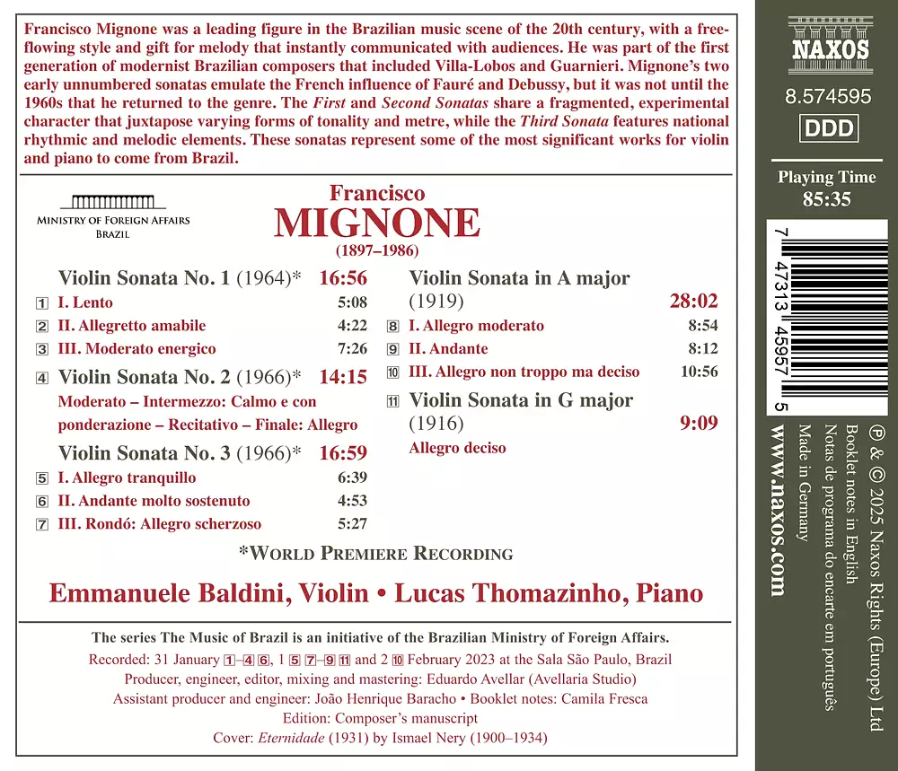 Mignone: Complete Violin Sonatas