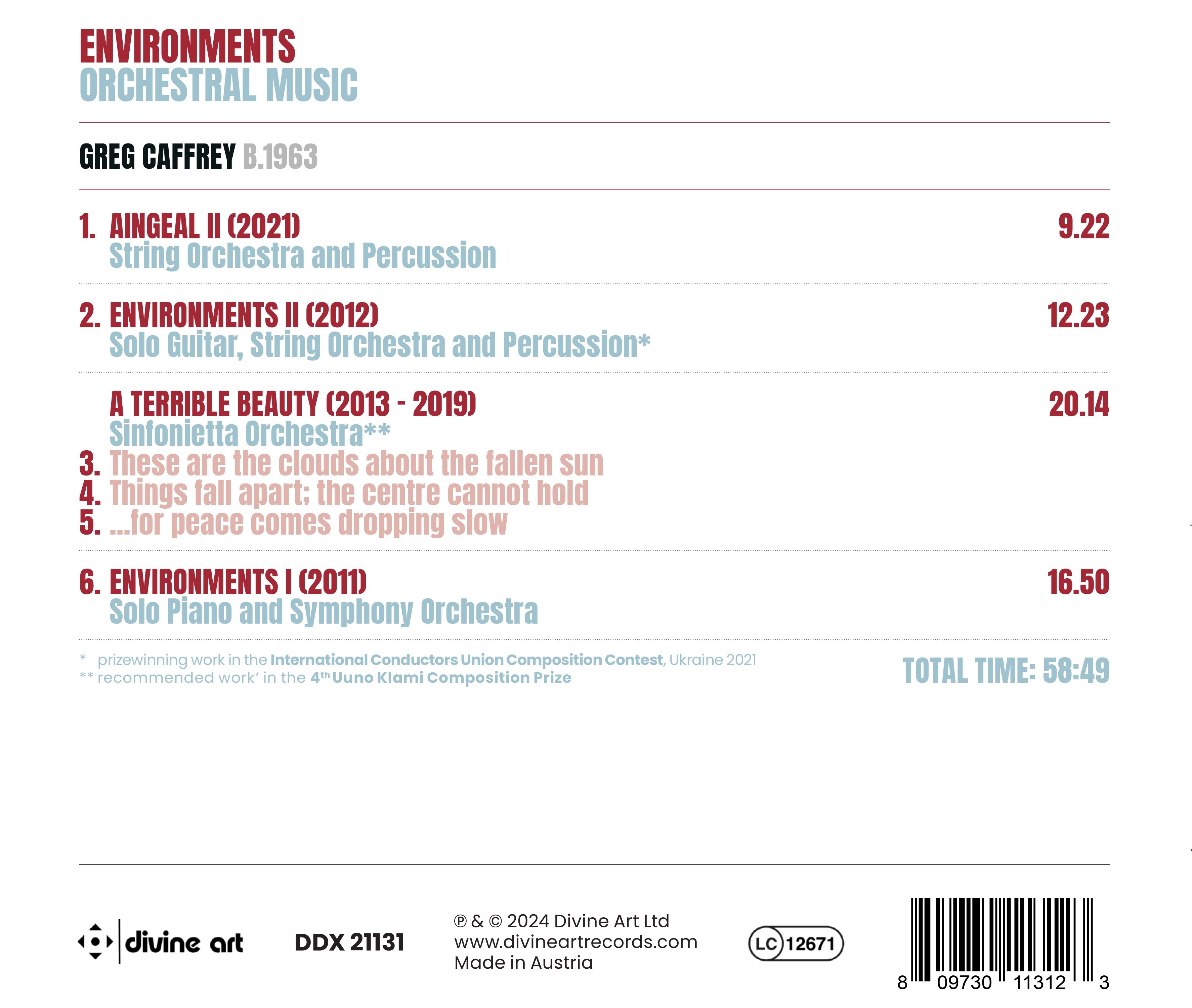 Greg Caffrey: Environments